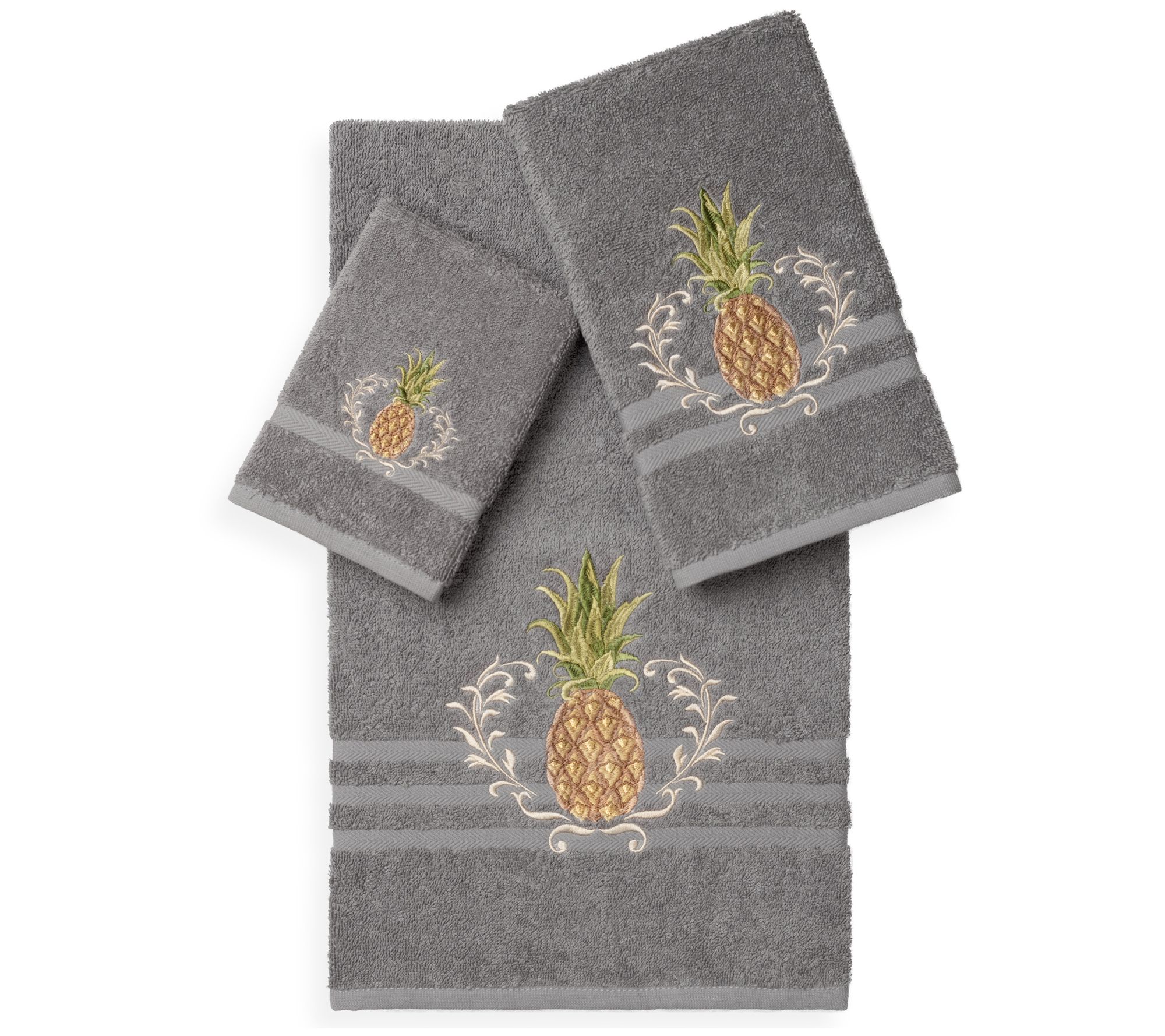 Linum Home Textiles Welcome 3PC Embellished Towel Set