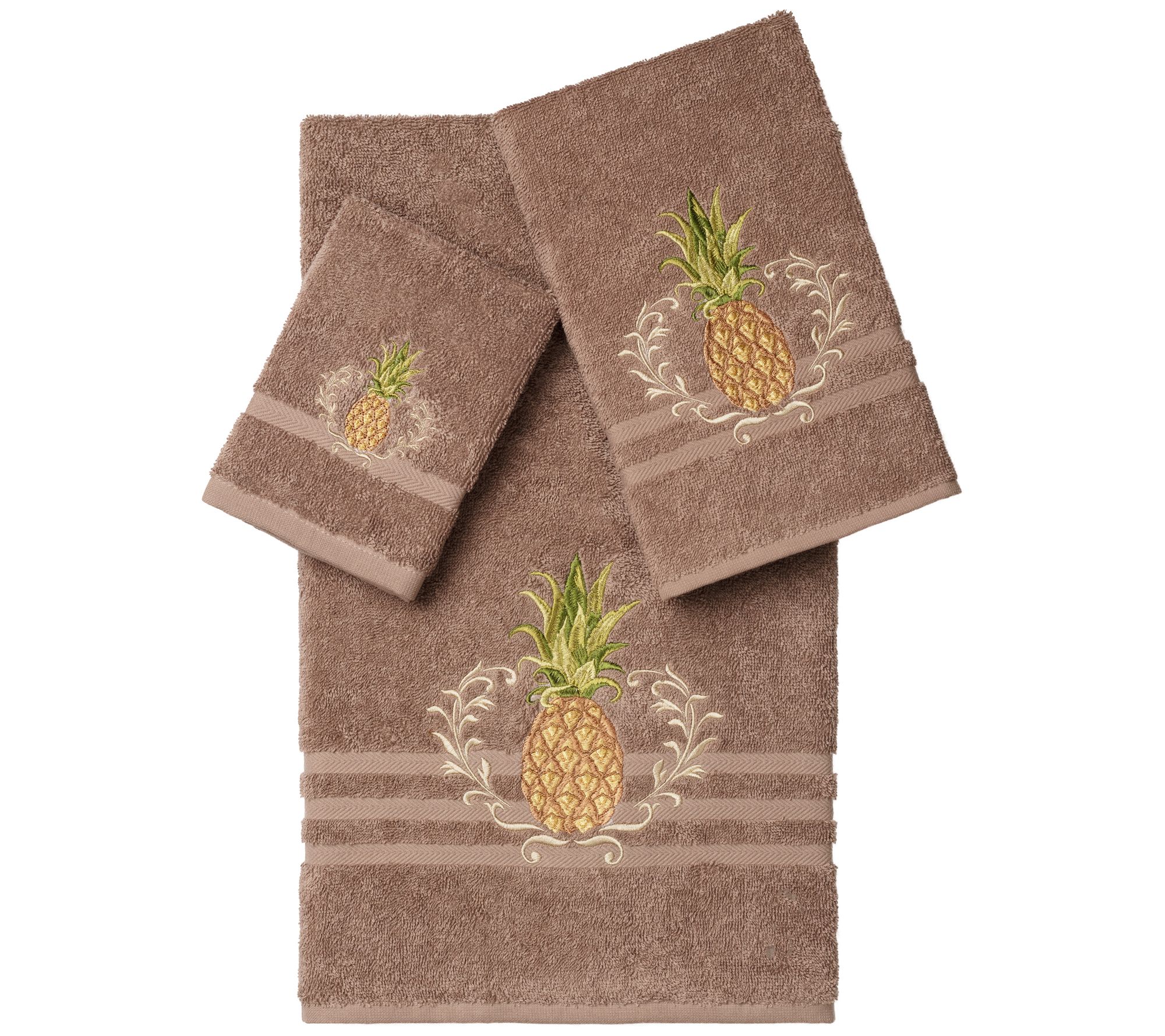 Linum Home Textiles Welcome 3PC Embellished Towel Set