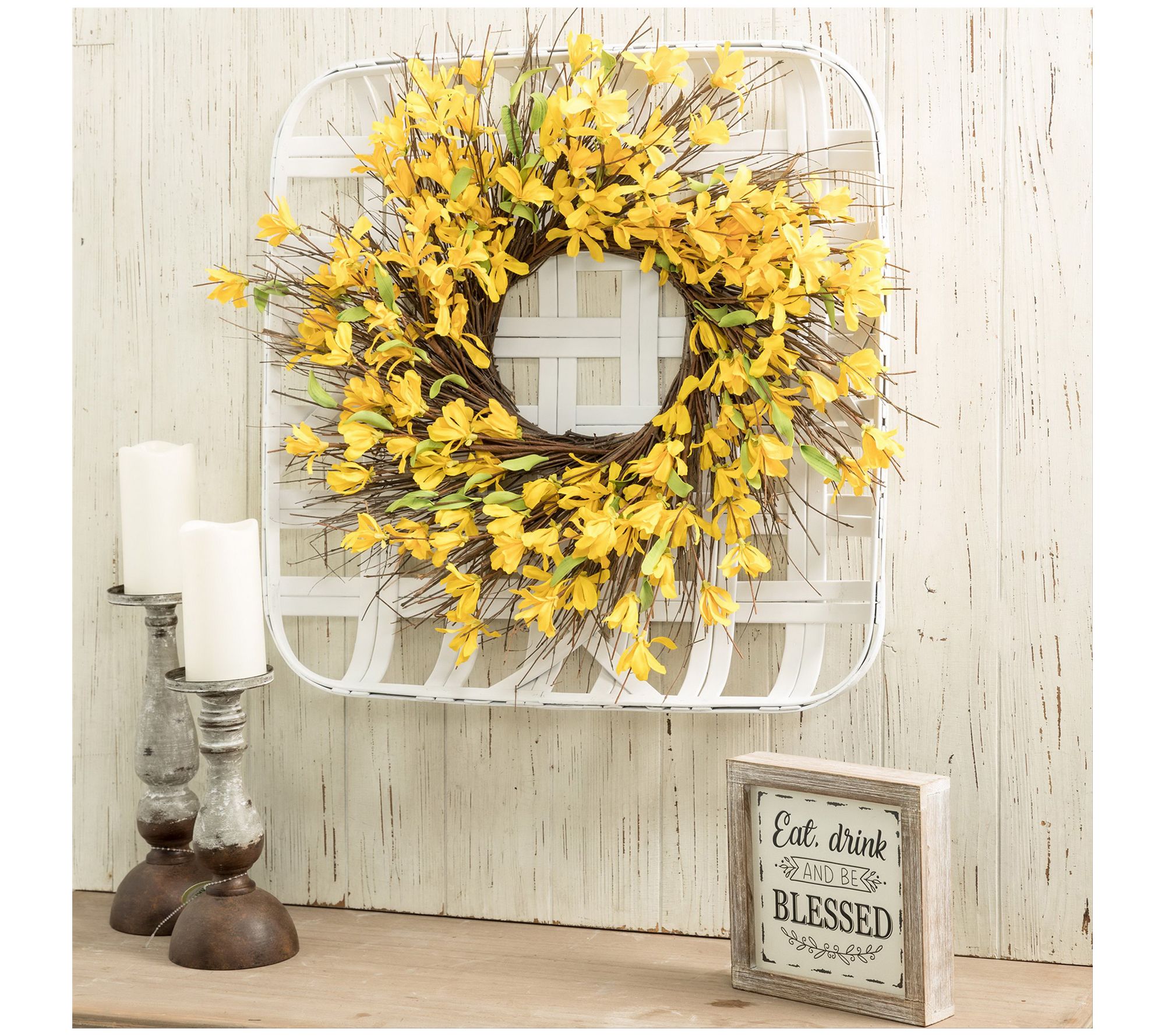 Glitzhome Vintage Bamboo Tabacco Basket Wall Hanging