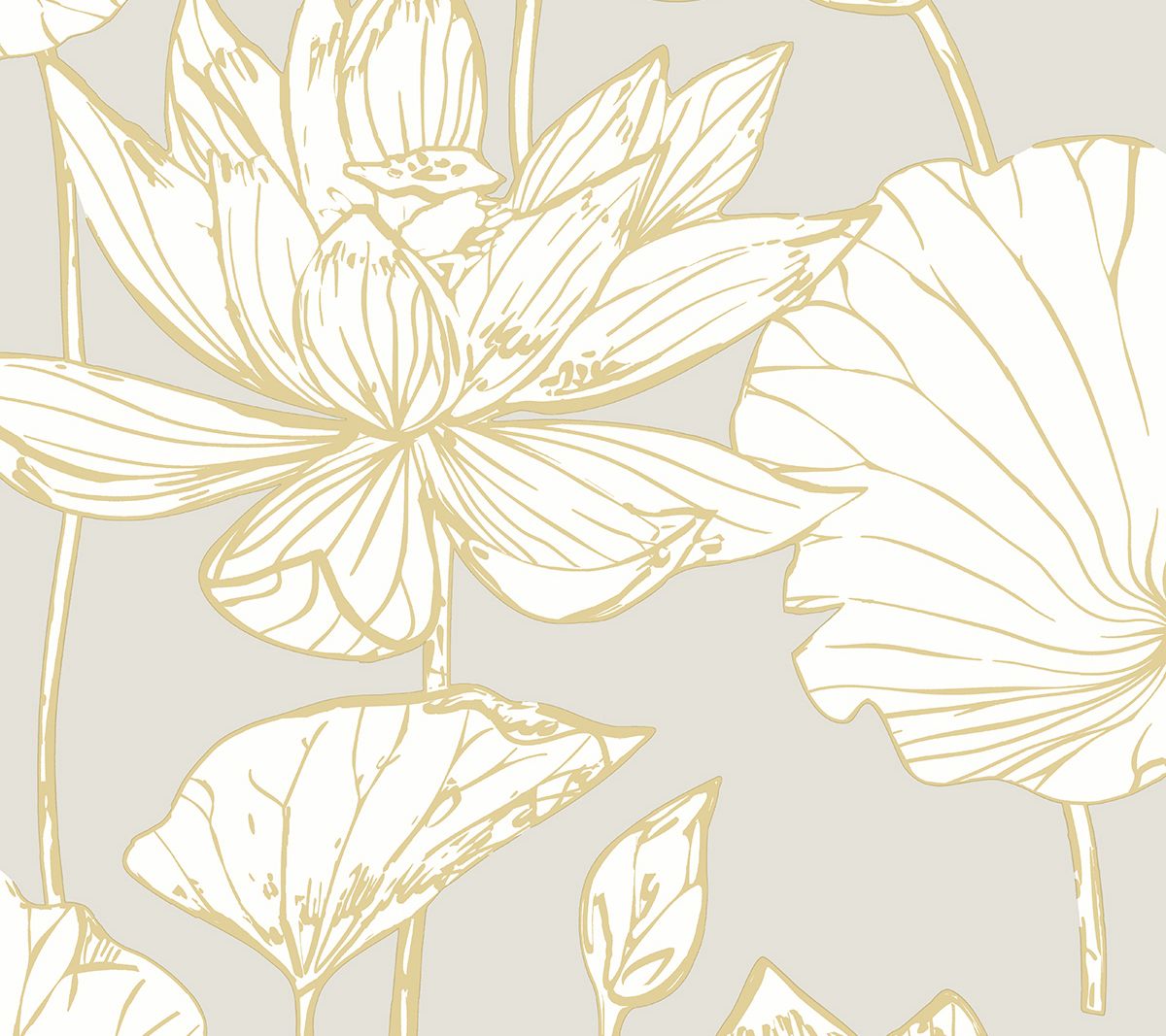 NextWall Lotus Floral Peel and Stick WallpaperRoll