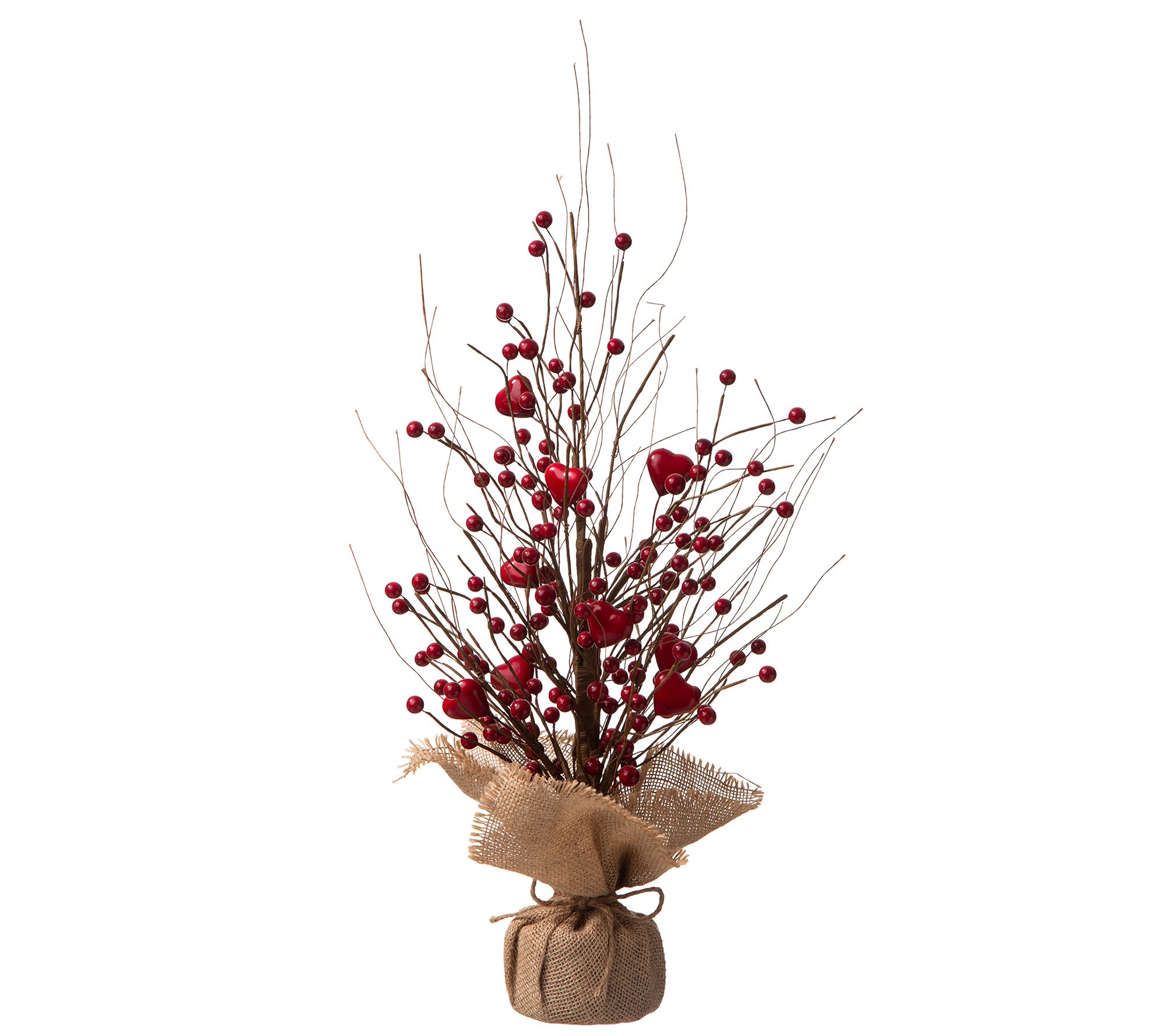 Glitzhome Valentine's Berry Love Heart Table Top Tree