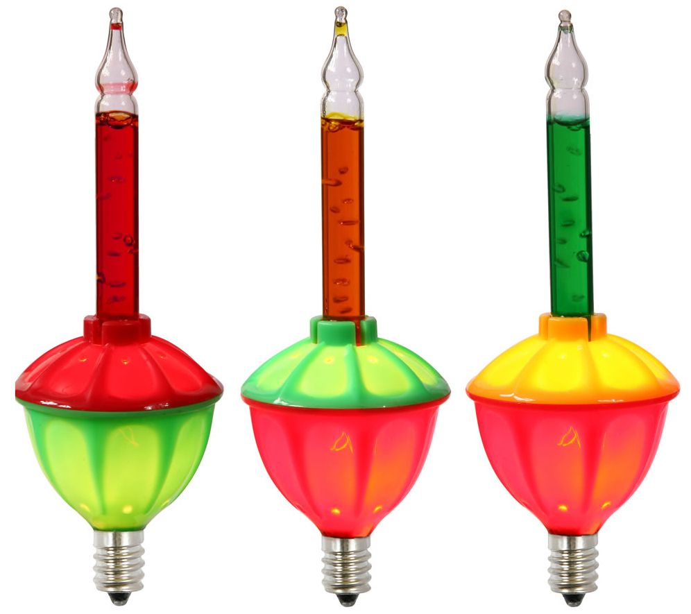 Vickerman 7 Bubble Lights on Green Wire, 13' Strand