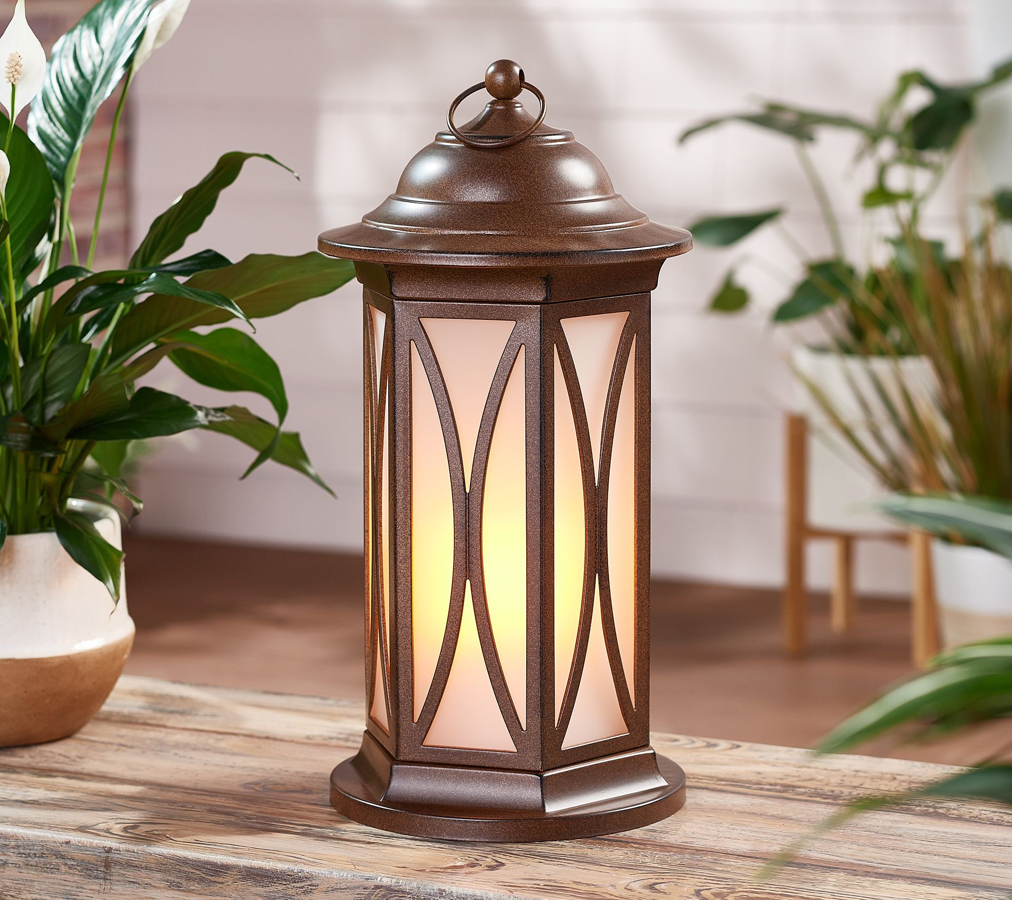 "As Is" 18" Indoor/Outdoor Flickering Flame Lantern by Valerie