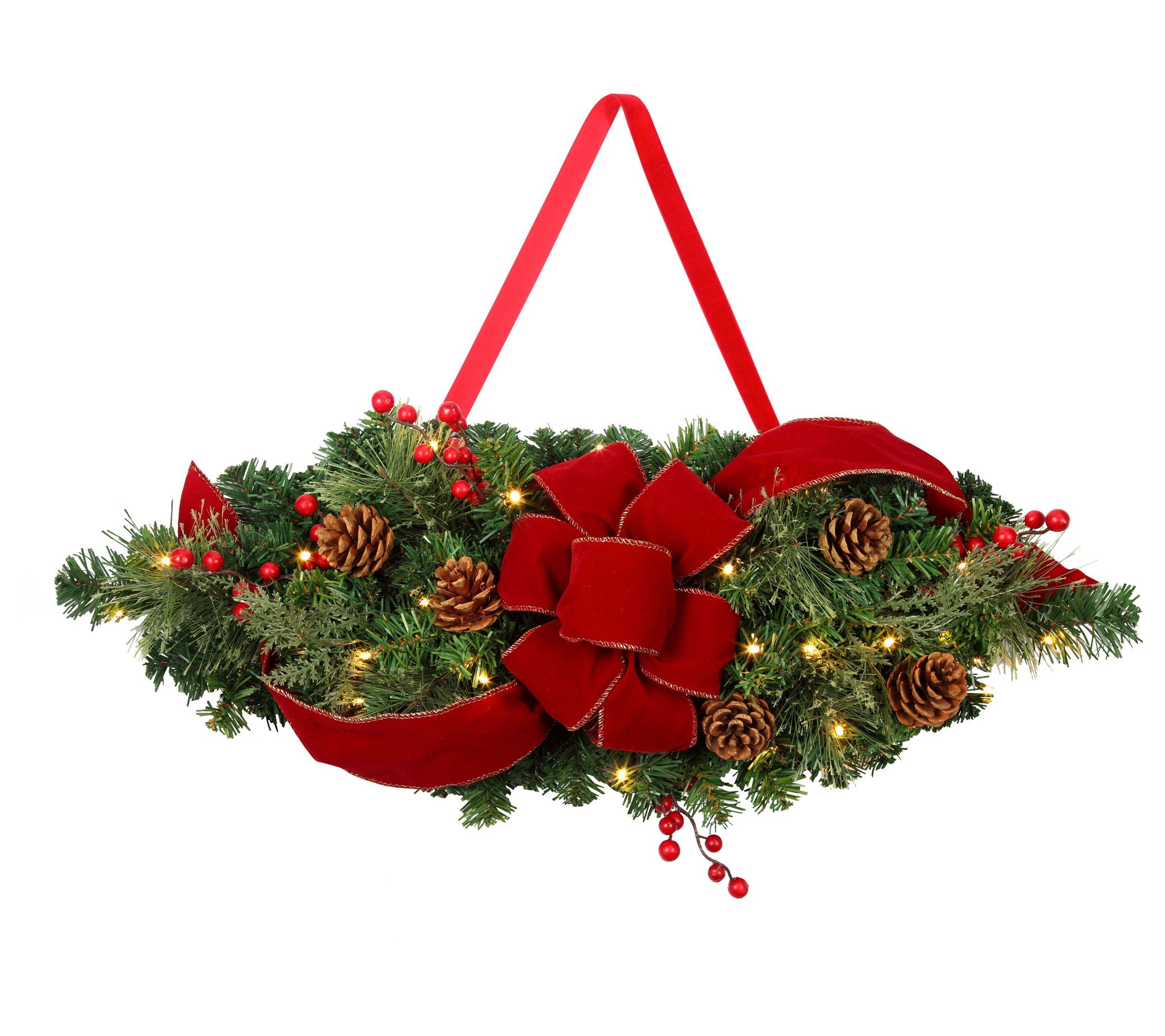 Haute Decor 28" Classic Prelit Window Swag