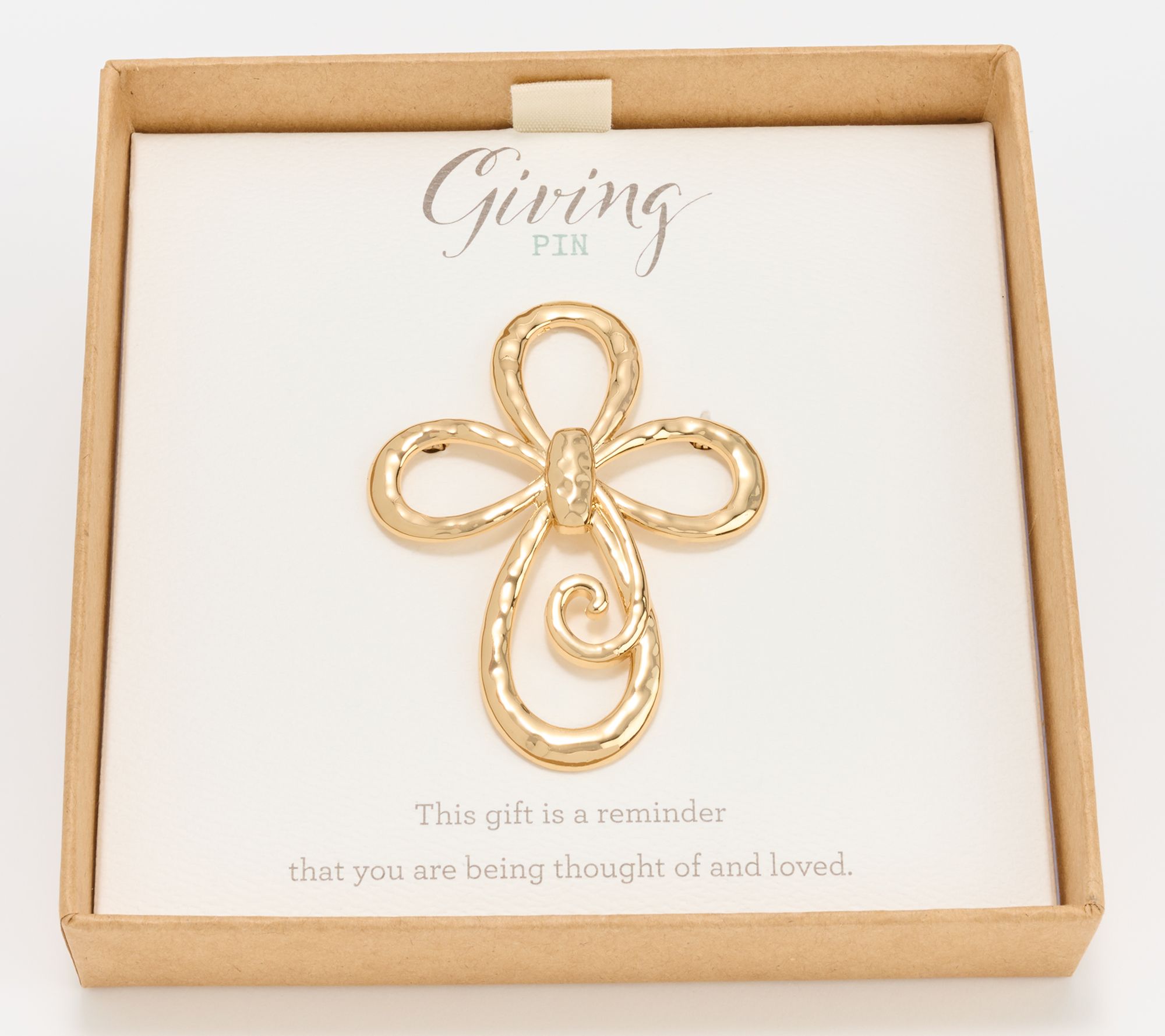 DEMDACO Inspirational Goldtone Giving Pin w/ Gift Box