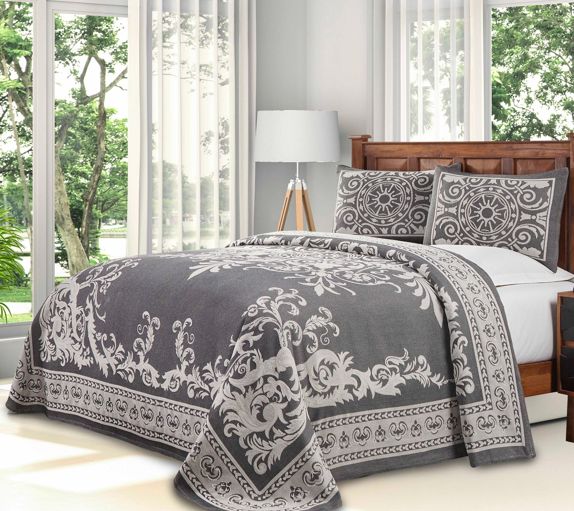 Superior Cotton Blend Oversized Bedspread and Sham Set, Full