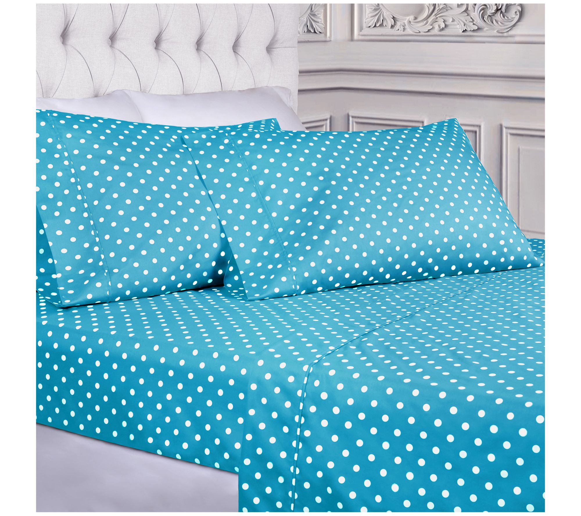 Superior 600 Thread Count Cotton Blend Polka DoSheets, Full