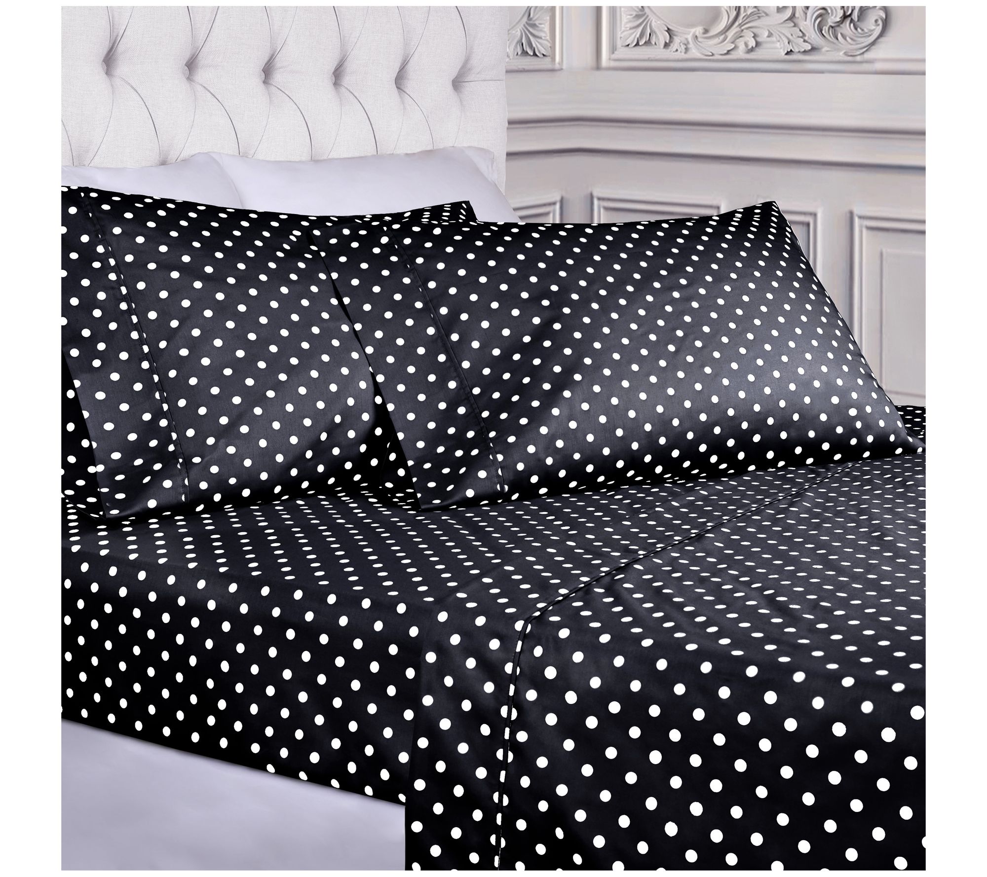 Superior 600 Thread Count Cotton Blend Polka DoSheets, Full
