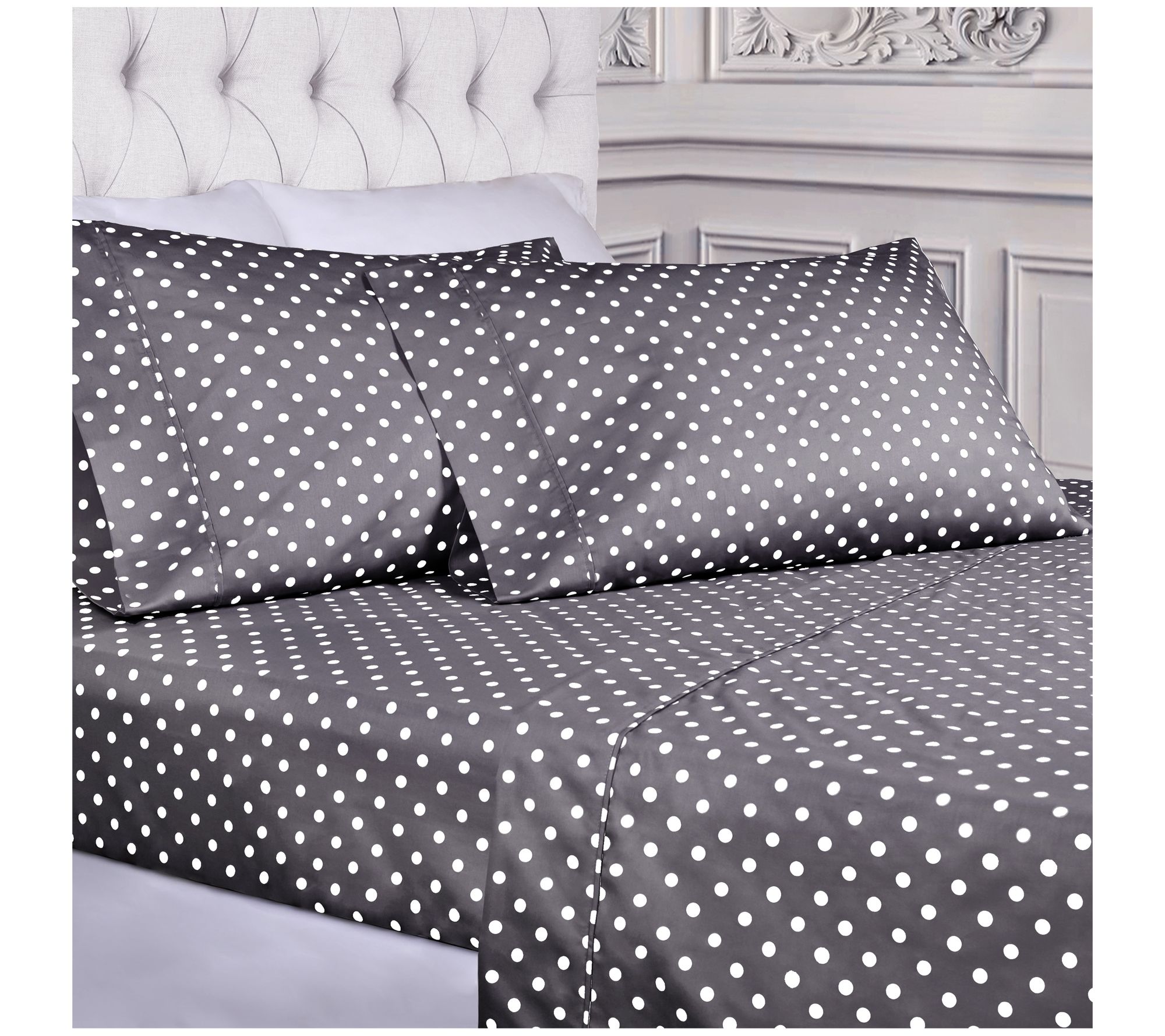 Superior 600 Thread Count Cotton Blend Polka DoSheets, Full