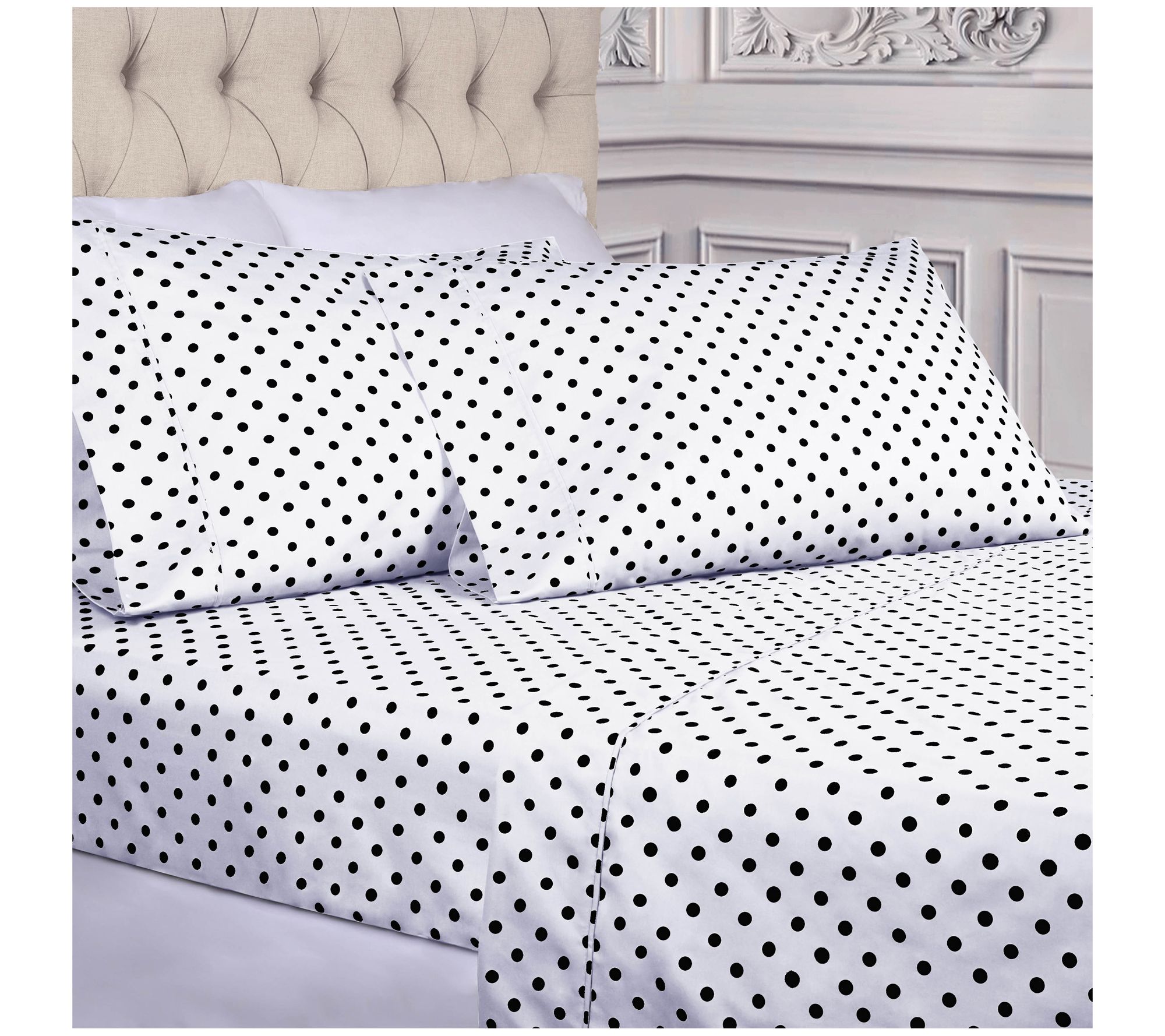 Superior 600 Thread Count Cotton Blend Polka DoSheets, Full