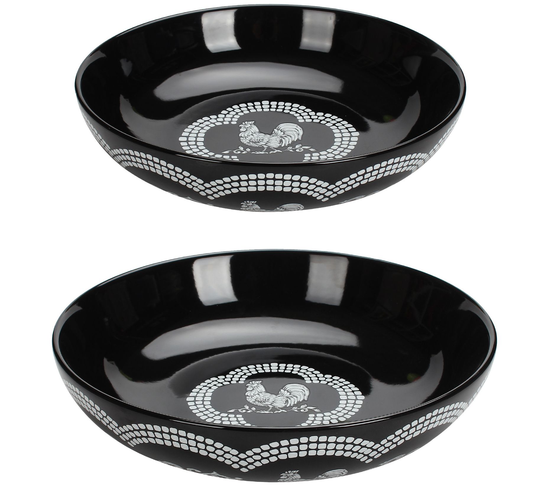 Temp-tations Doodle Doo 3-qt & 4-qt Shallow Bowl Set