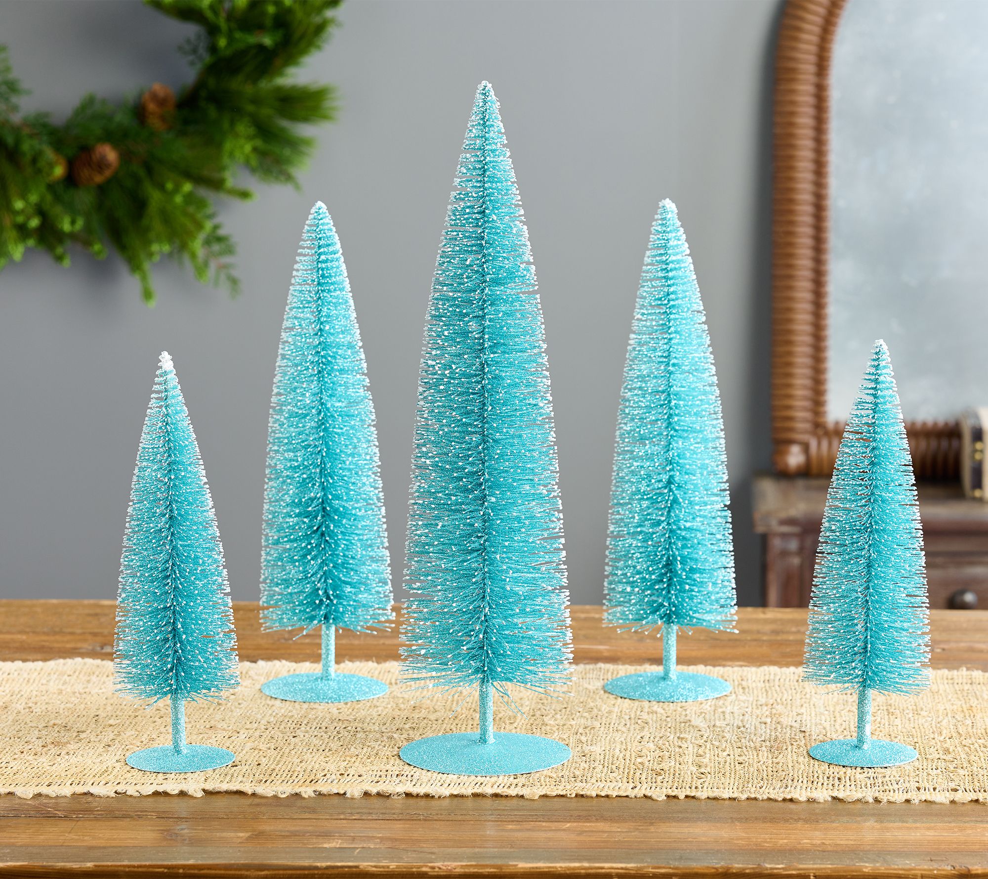 "As Is" Set of 5 Bottlebrush Trees by Valerie