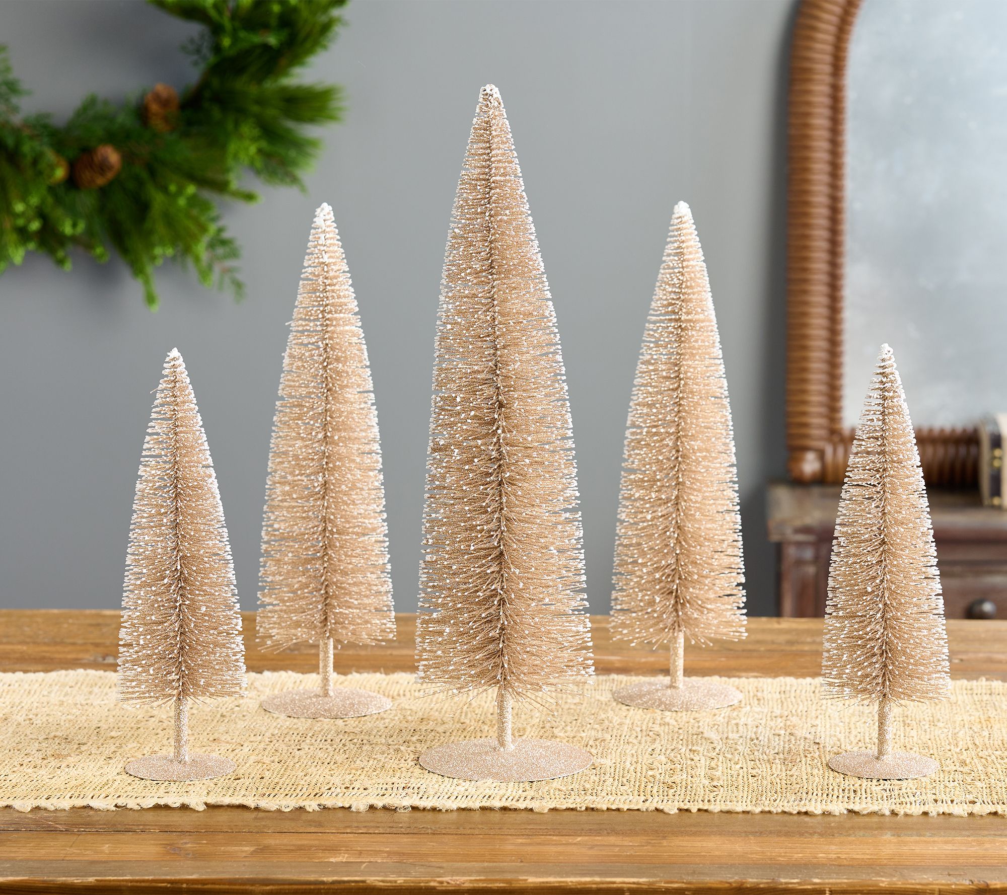 "As Is" Set of 5 Bottlebrush Trees by Valerie