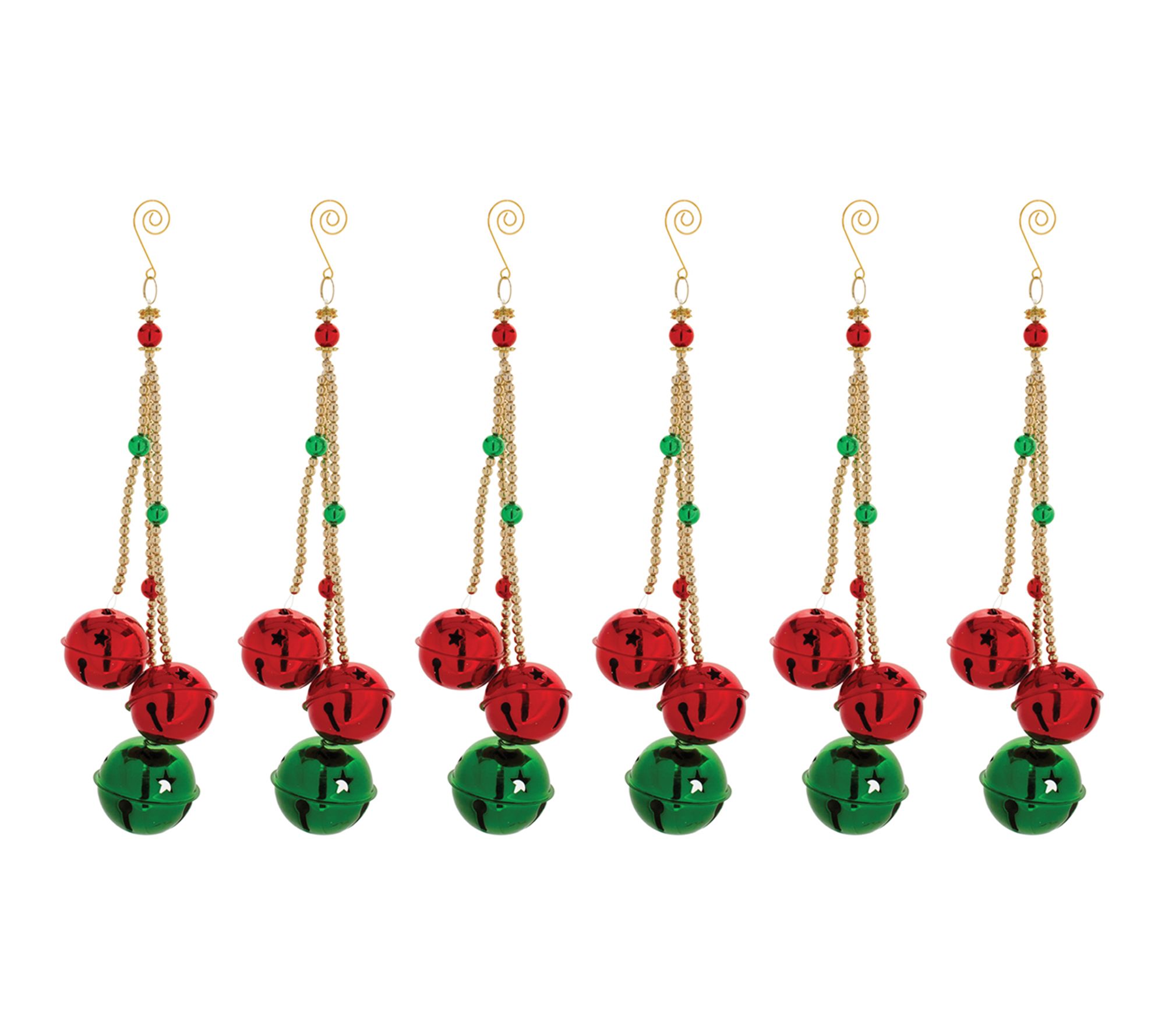 Melrose Sleigh Bell Drop Ornament (Set of 6)