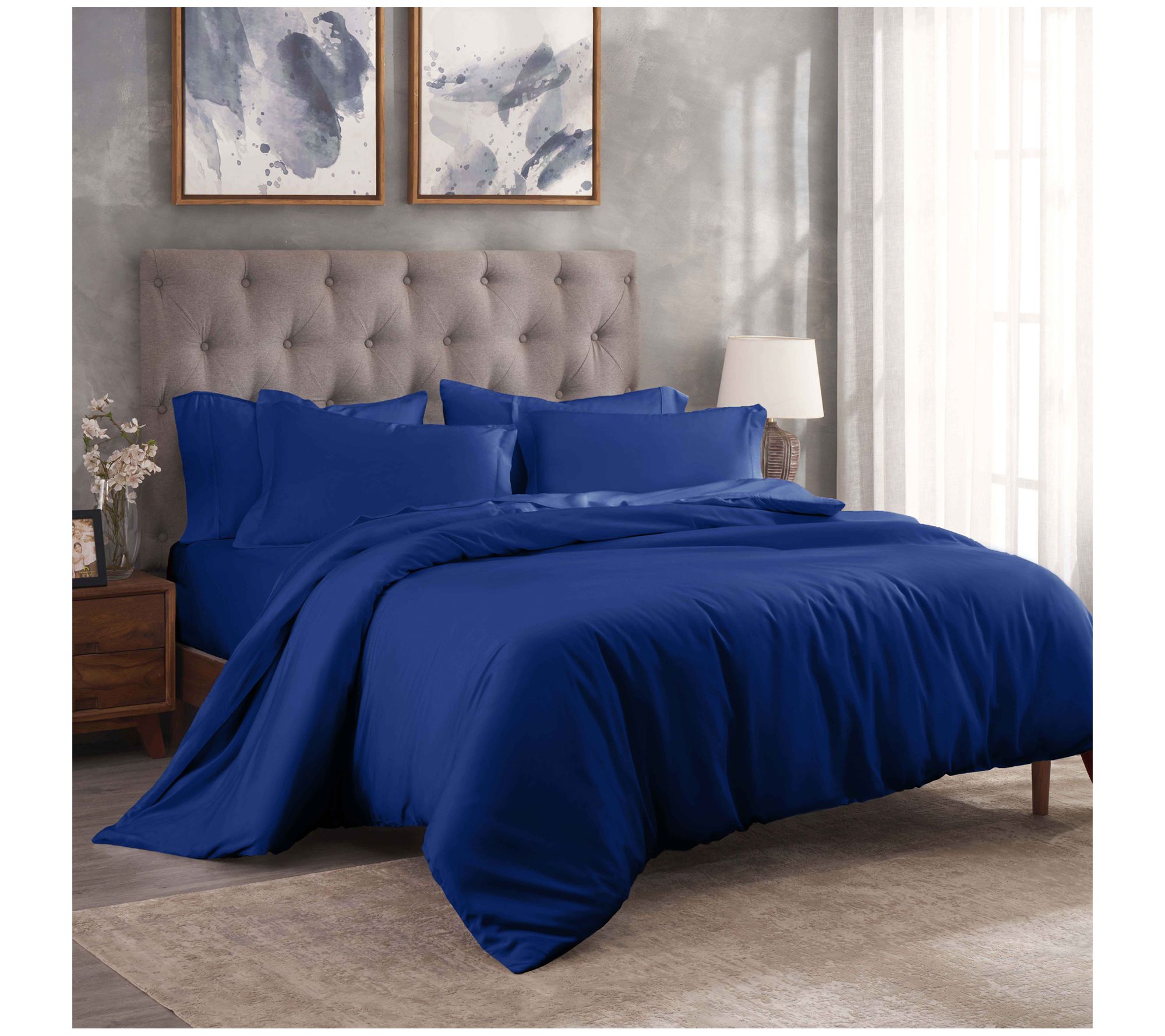 Superior Solid Modal Duvet Cover Set, Full/Queen