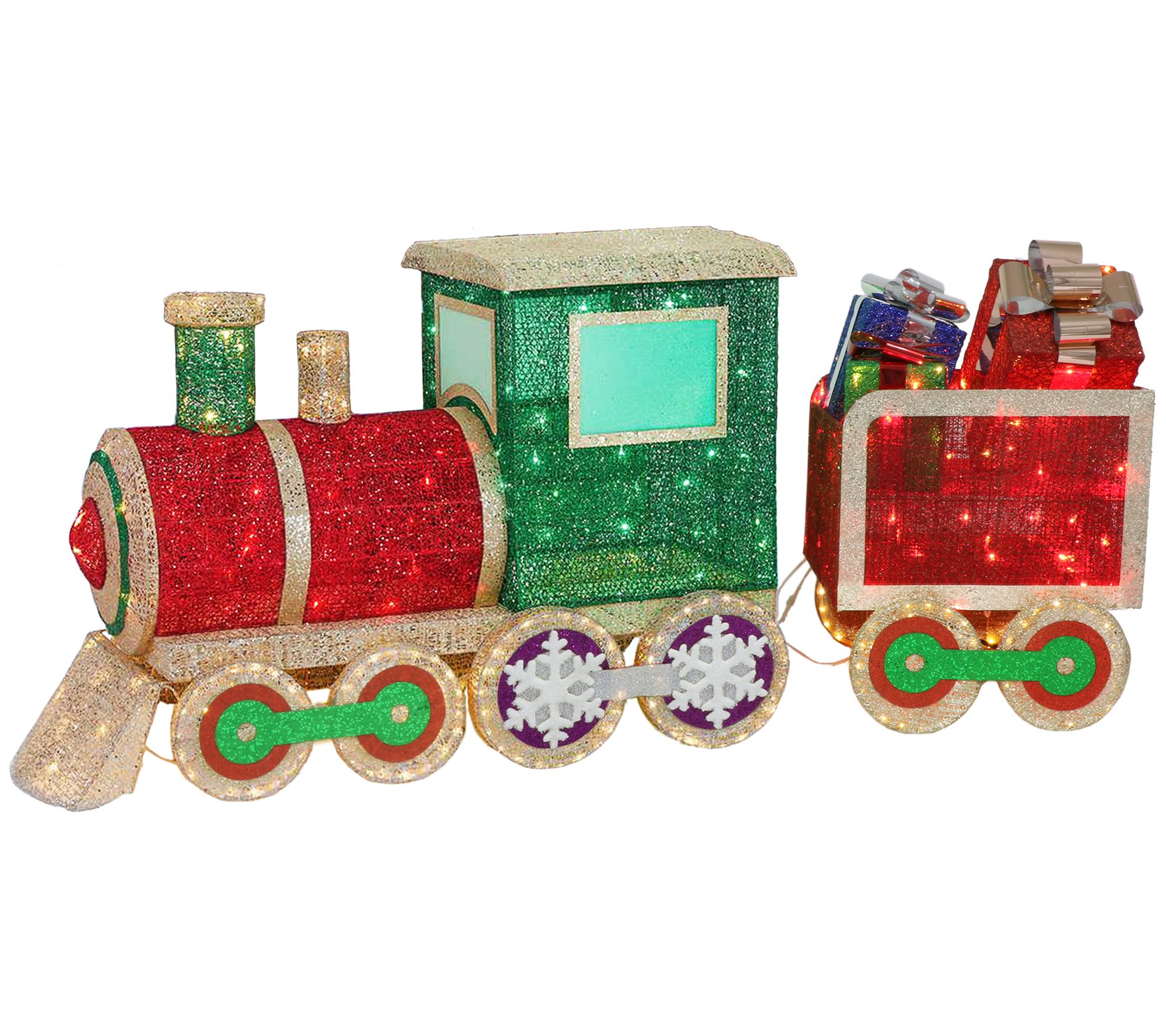 Puleo 68" Pre-Lit Outdoor Wire Frame Train 535Lights