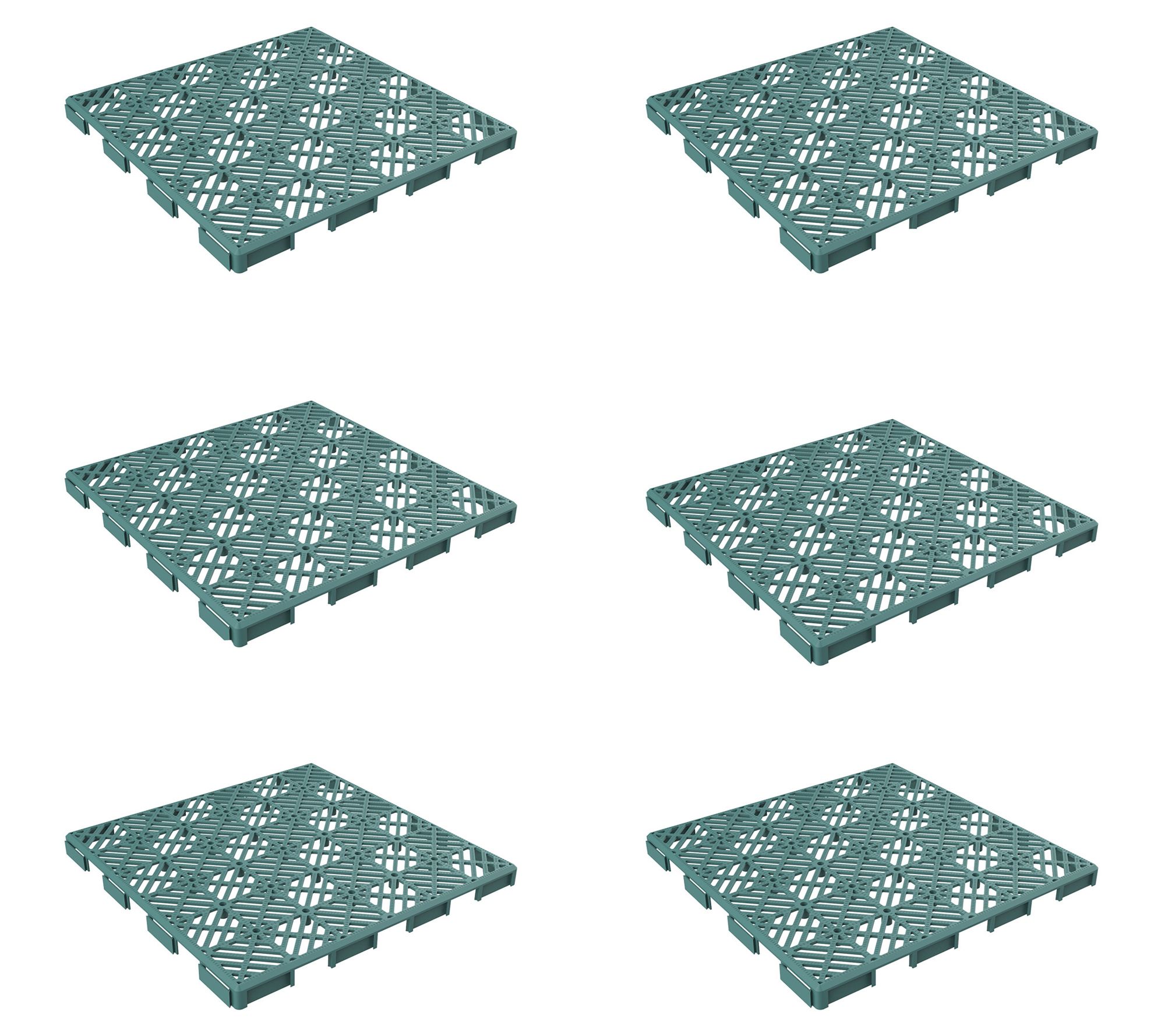 Pure Garden 6-Pack Interlocking Patio Deck Tile s