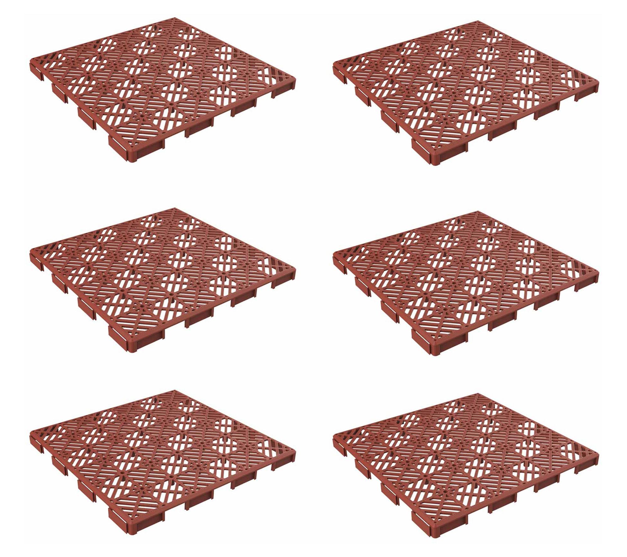 Pure Garden 6-Pack Interlocking Patio Deck Tile s