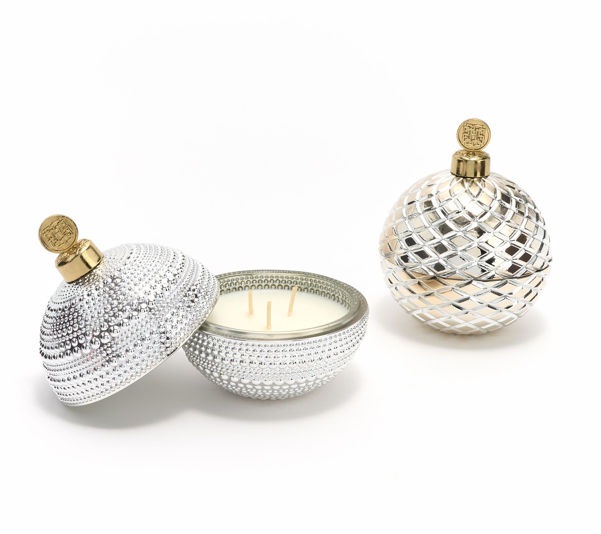  HomeWorx by Slatkin + Co Set of (2) 5-oz Glass Ornament Candles
