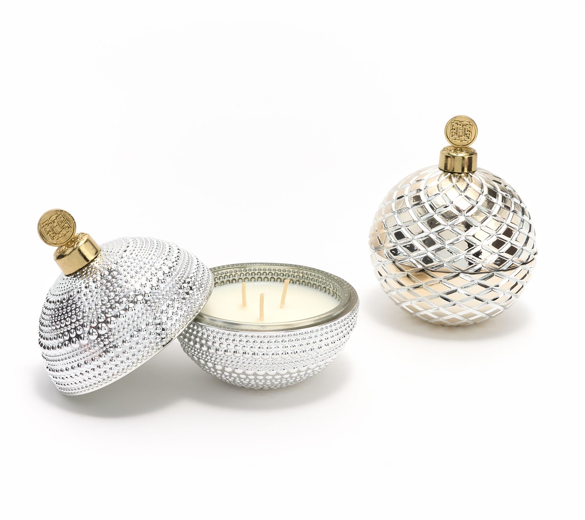 HomeWorx by Slatkin + Co Set of (2) 5-oz Glass Ornament Candles