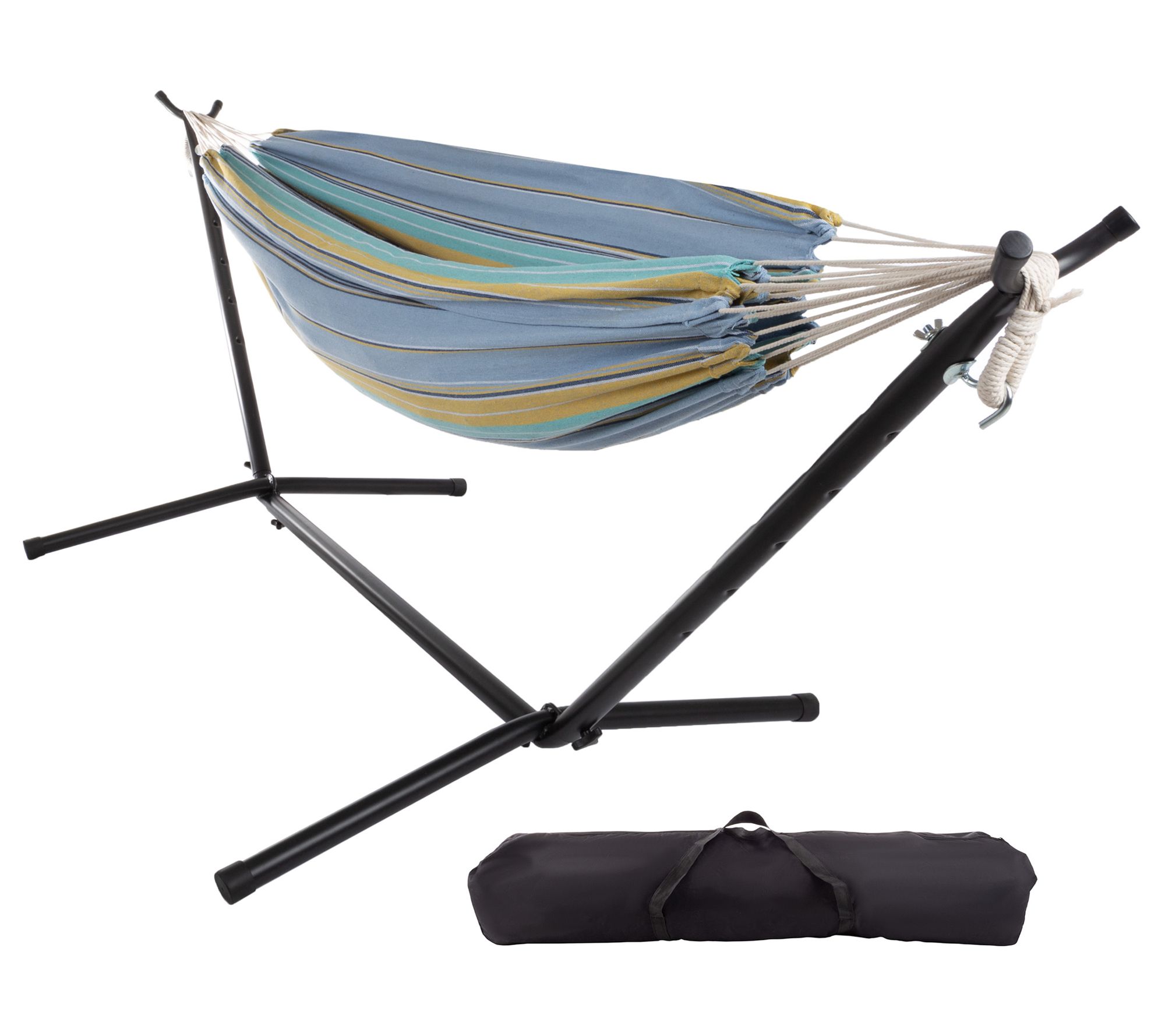 Pure Garden Double Brazilian Hammock with Stand2-Person Swing
