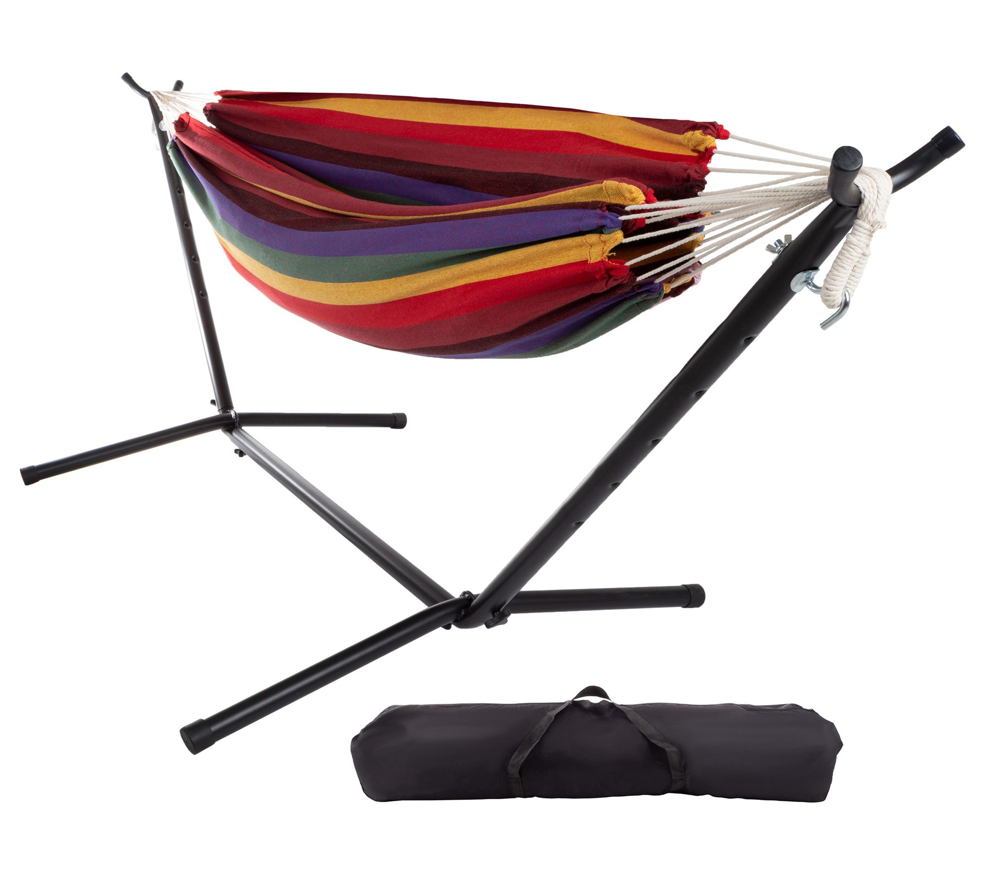 Pure Garden Double Brazilian Hammock with Stand2-Person Swing