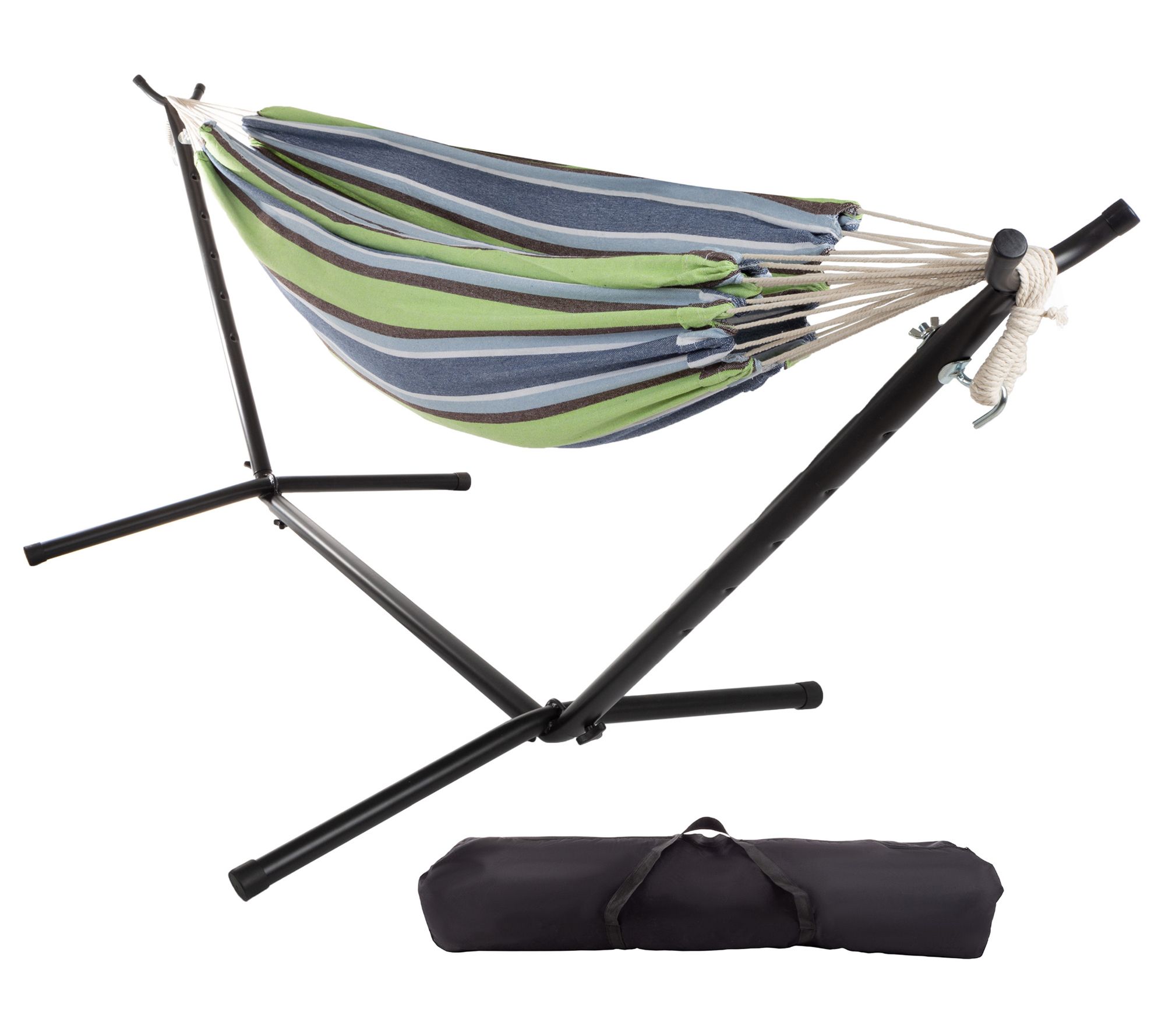 Pure Garden Double Brazilian Hammock with Stand2-Person Swing