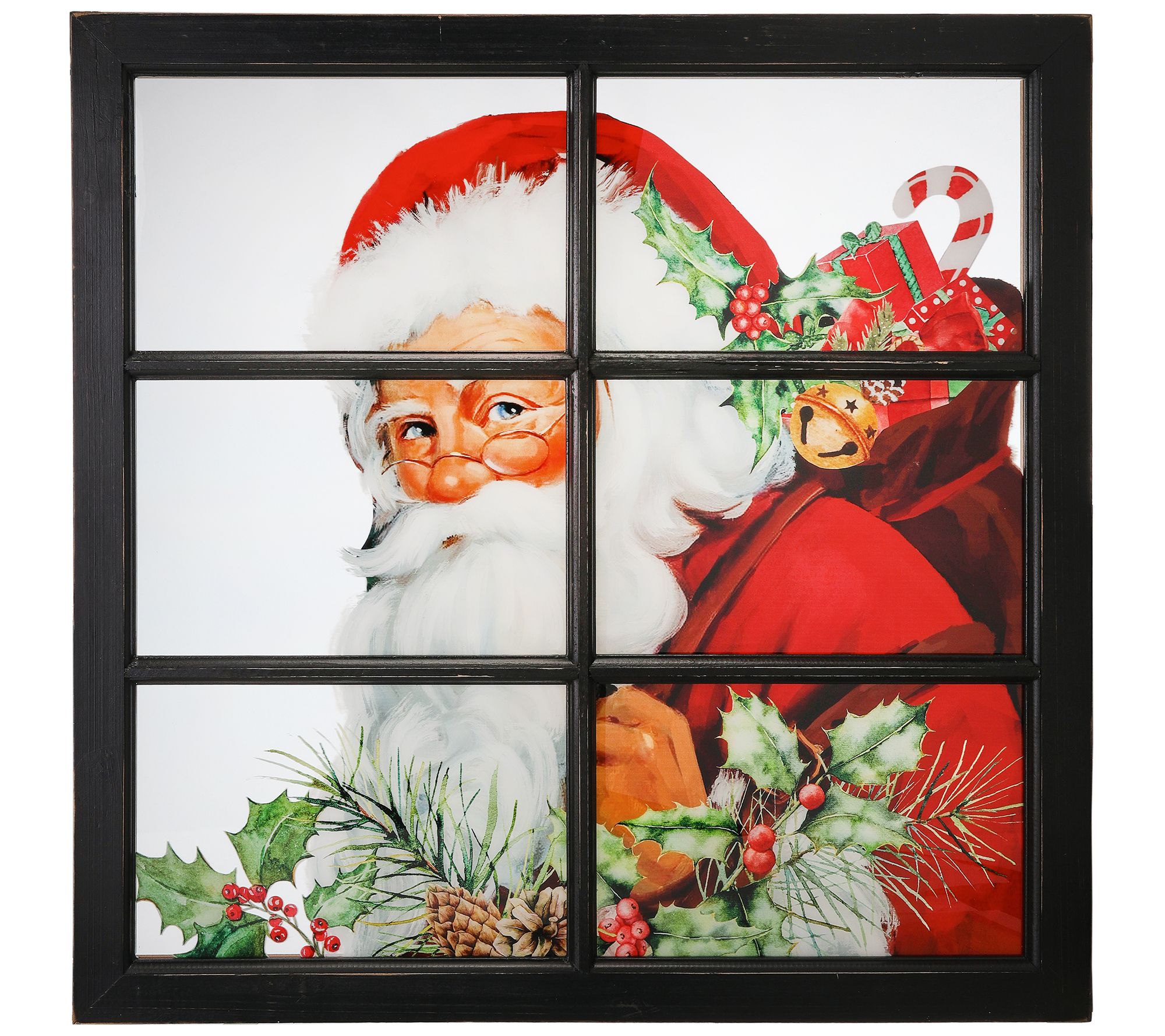 26"X26" Santa Peeking In Window by Valerie