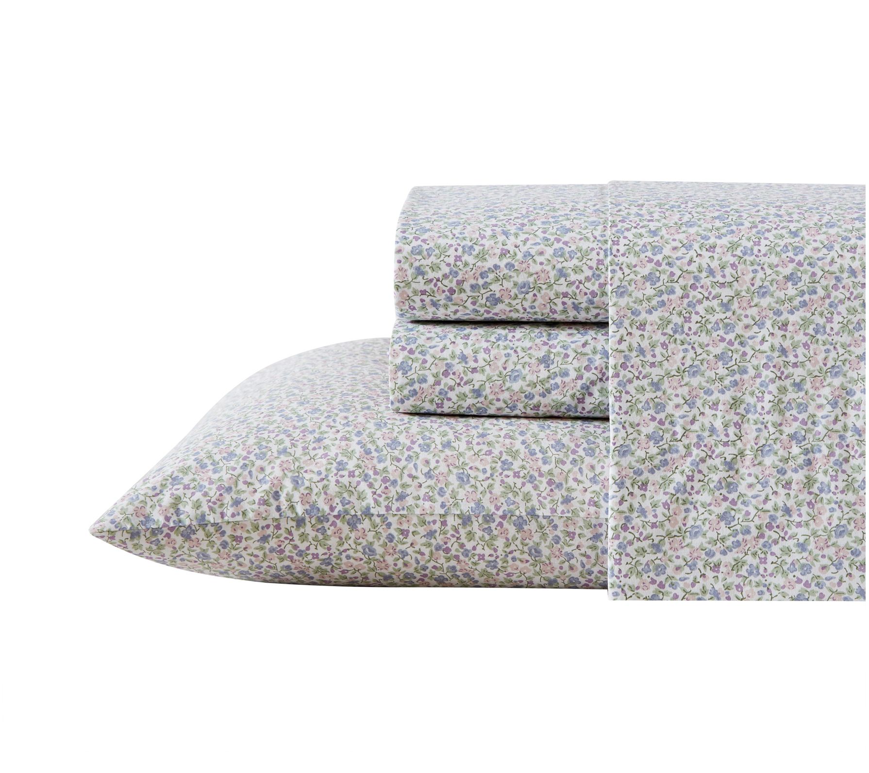 Laura Ashley Em ogene Purple Co tton Twin Sheet Set