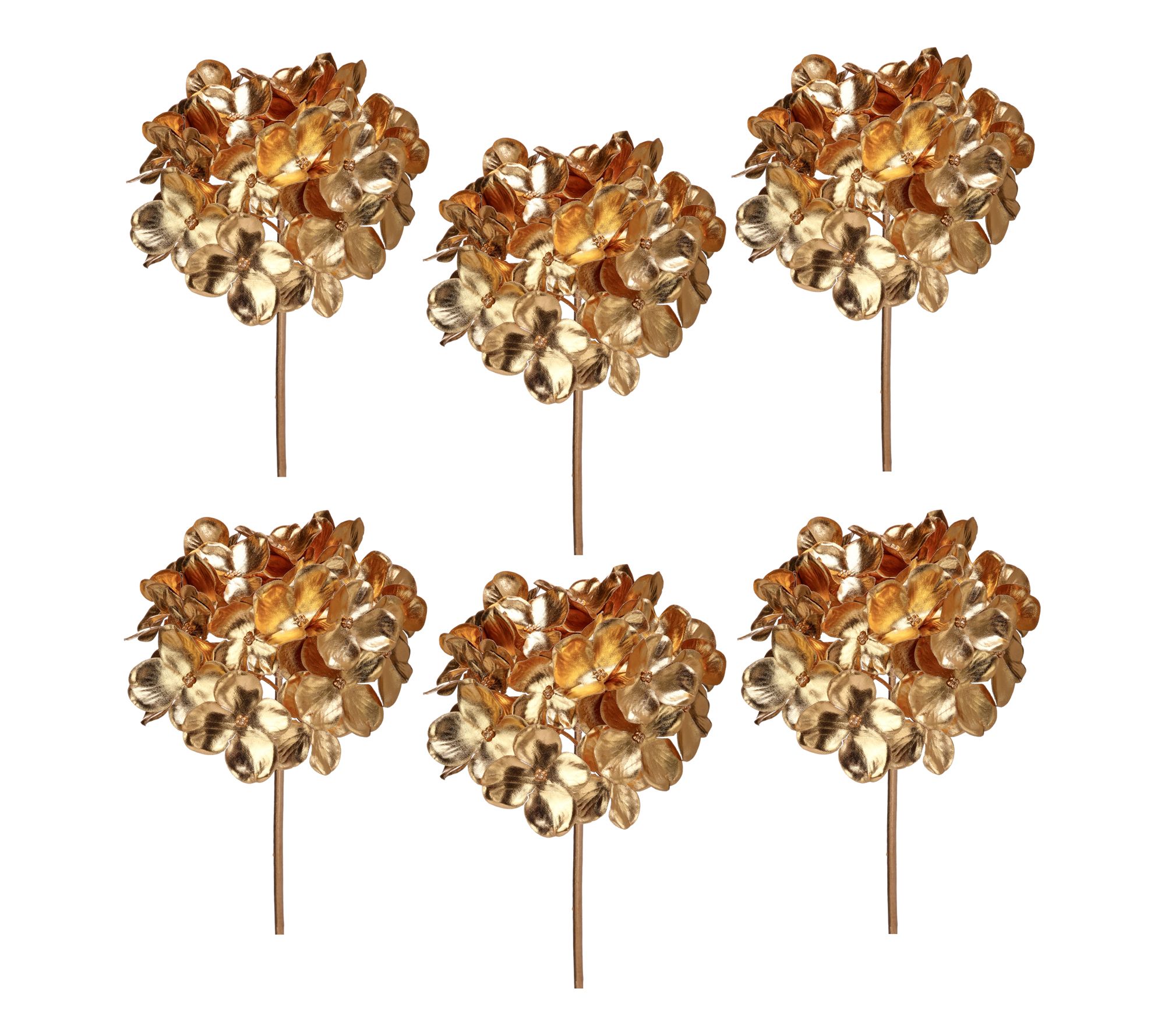 14" Metallic Hydrangea Pick Set of 6 By Valerie