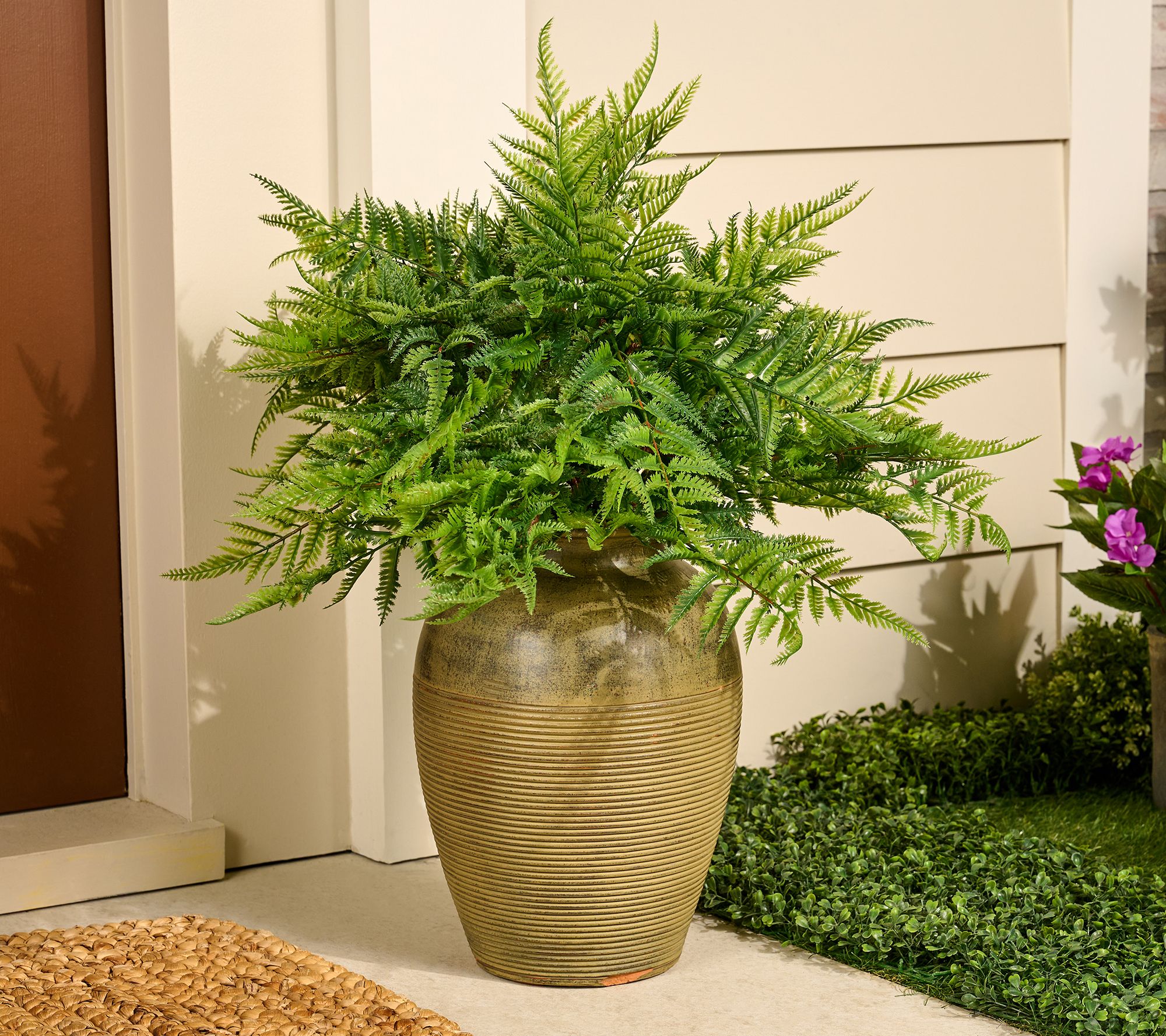 30" Oversized Indoor/Outdoor Faux Fern Urn Filler by Kim Gravel
