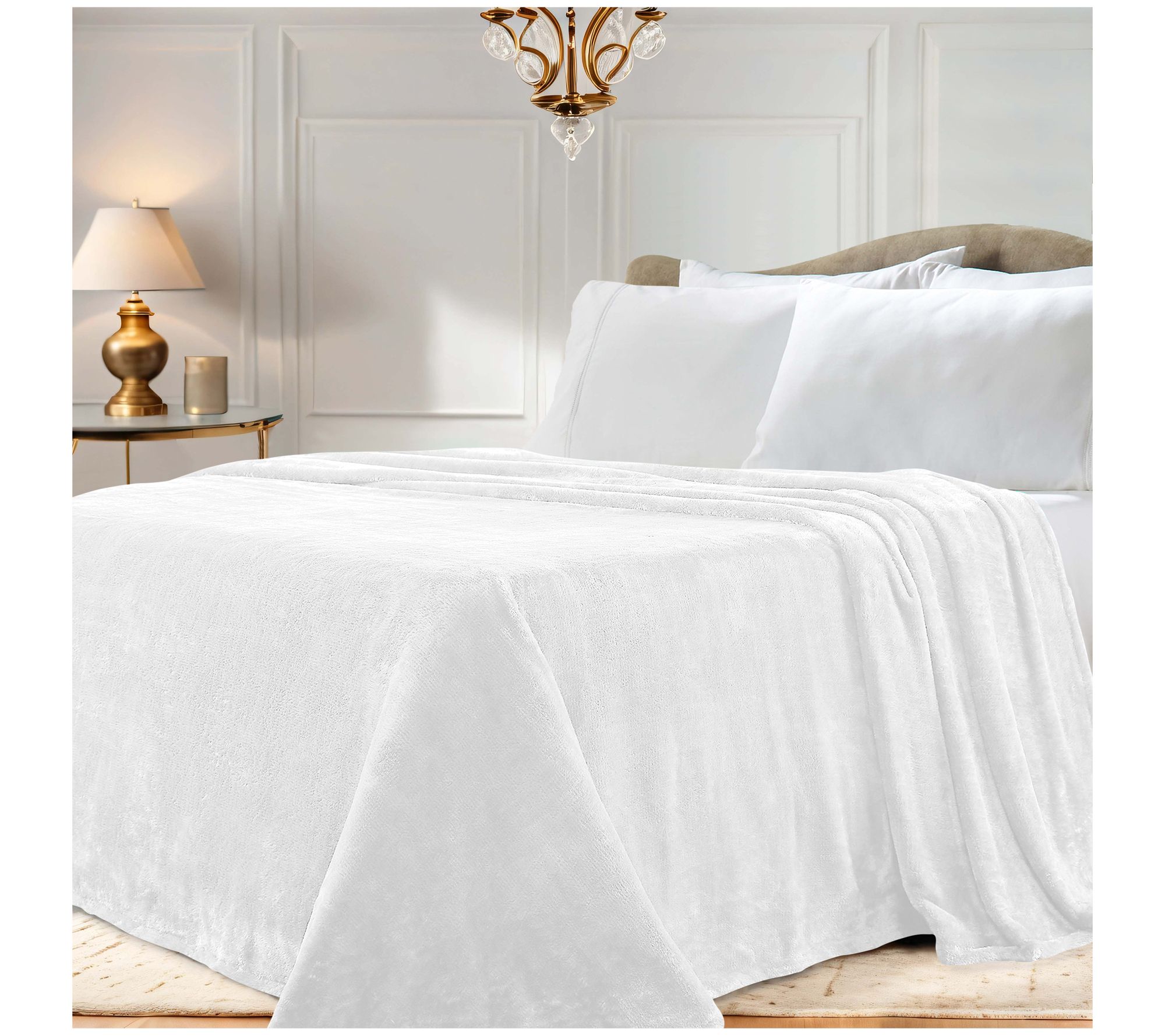 Superior Solid Fleece Medium Weight Fluffy SoftBlanket Queen