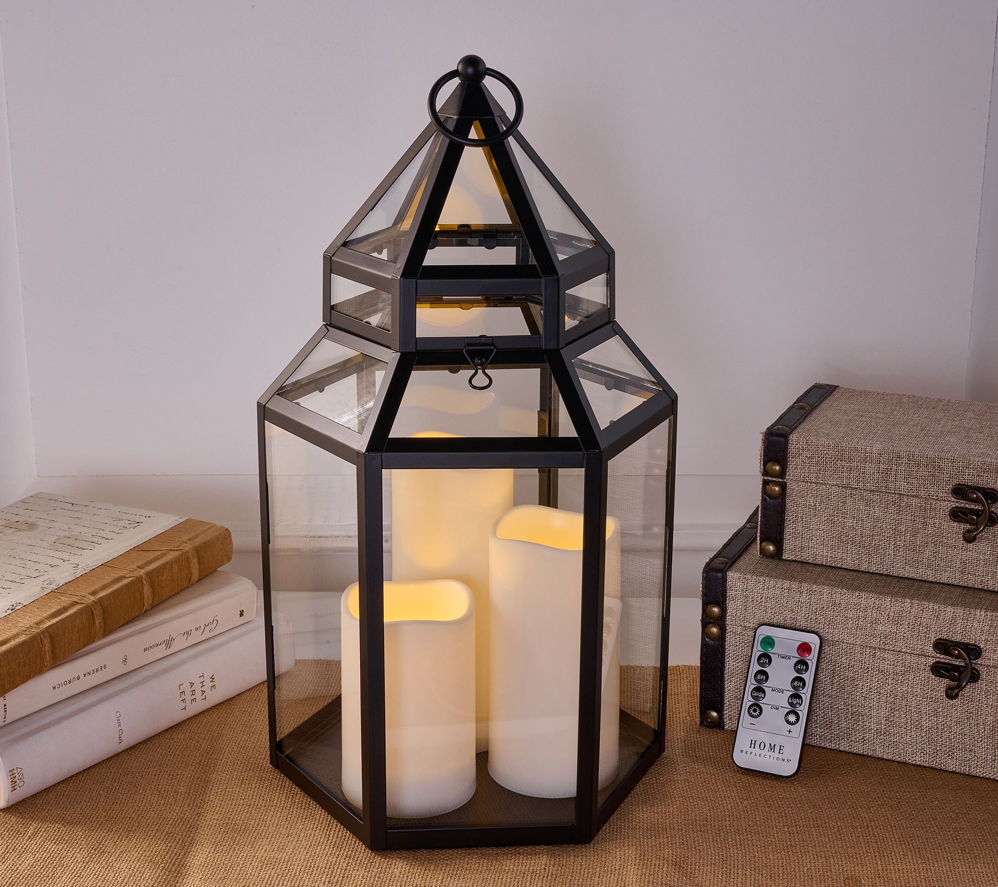 Home Reflections Flameless 15" Lantern with Remote