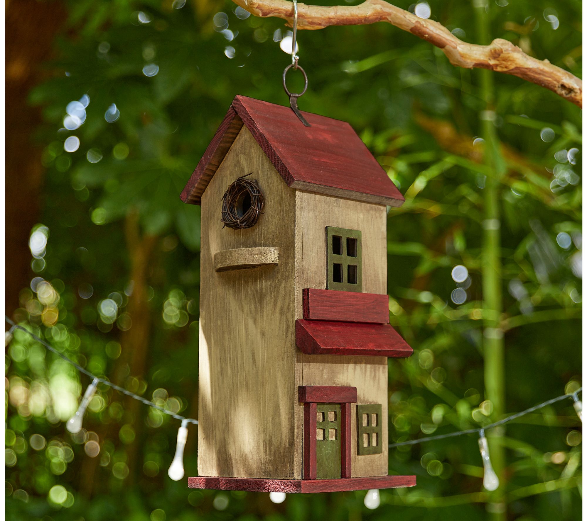 Glitzhome 14" Distressed Wood Cottage Decor Garden Birdhouse