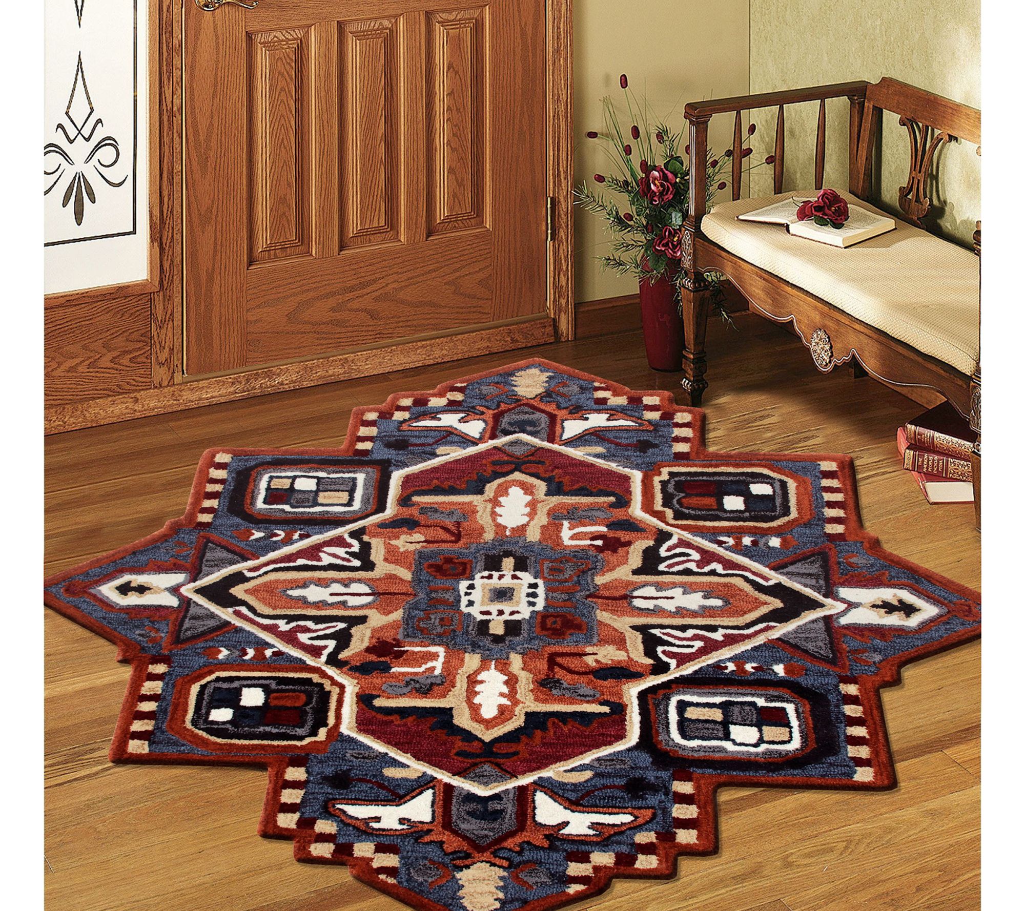 Ox Bay Geometric Medallion Wool Blend Indoor Rug, 7' Star