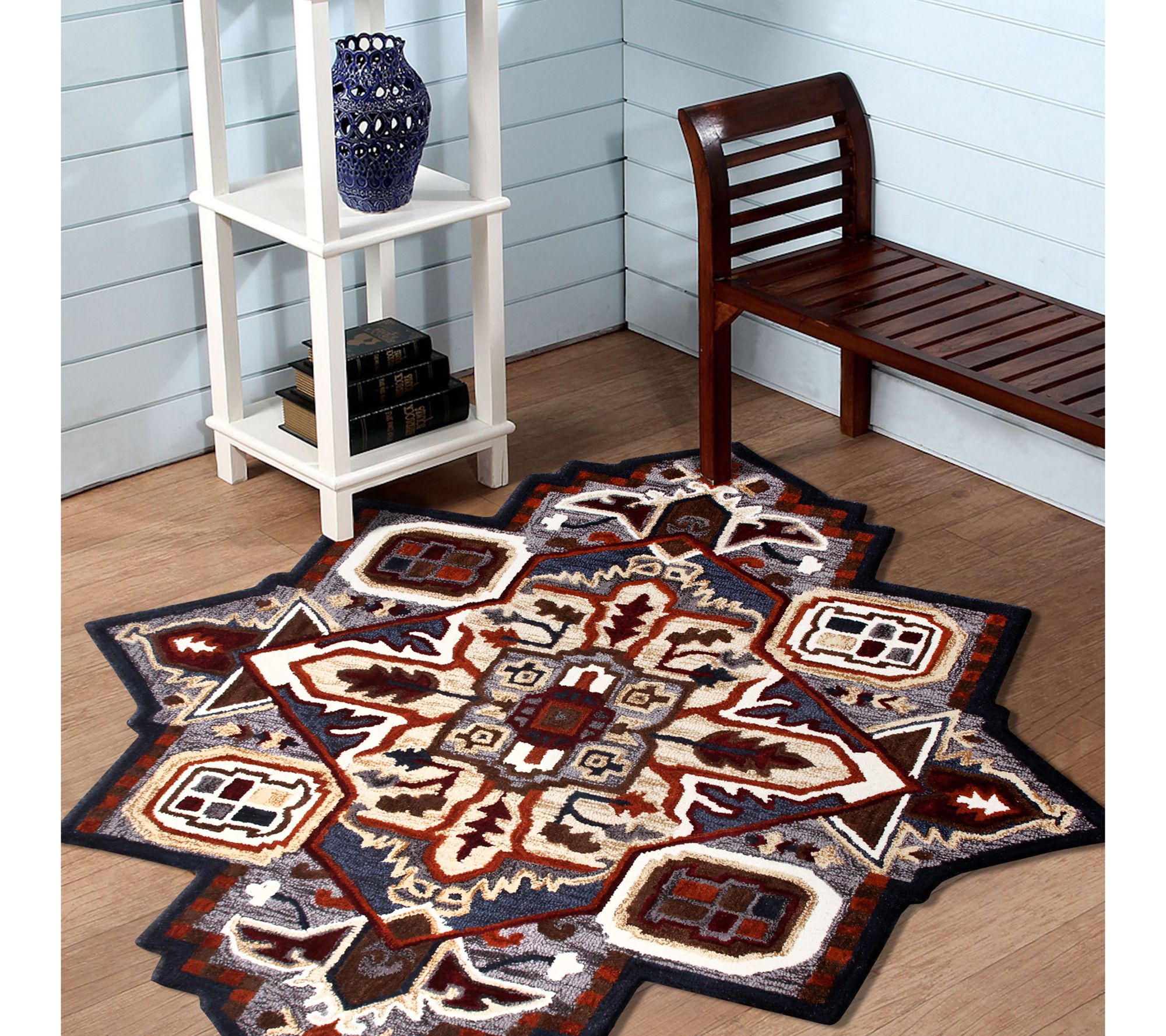 Ox Bay Geometric Medallion Wool Blend Indoor Rug, 7' Star