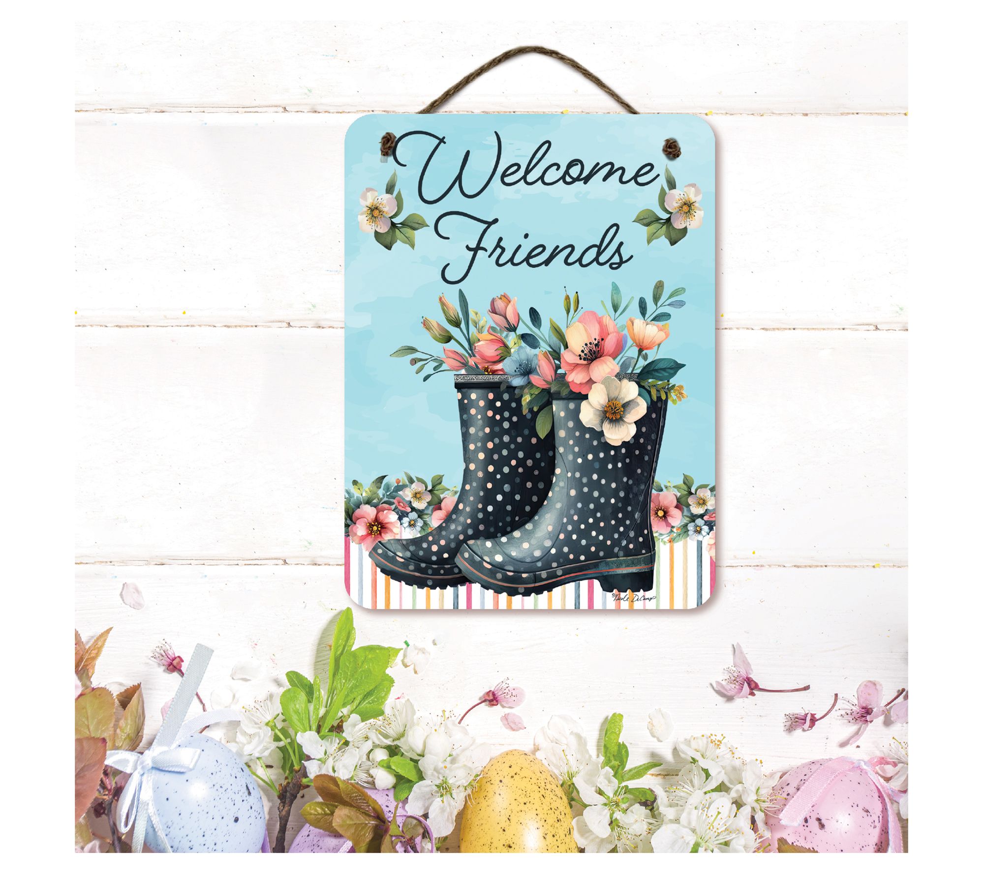 Courtside Market Welcome Spring Boots 12x16 Artboard with Twin