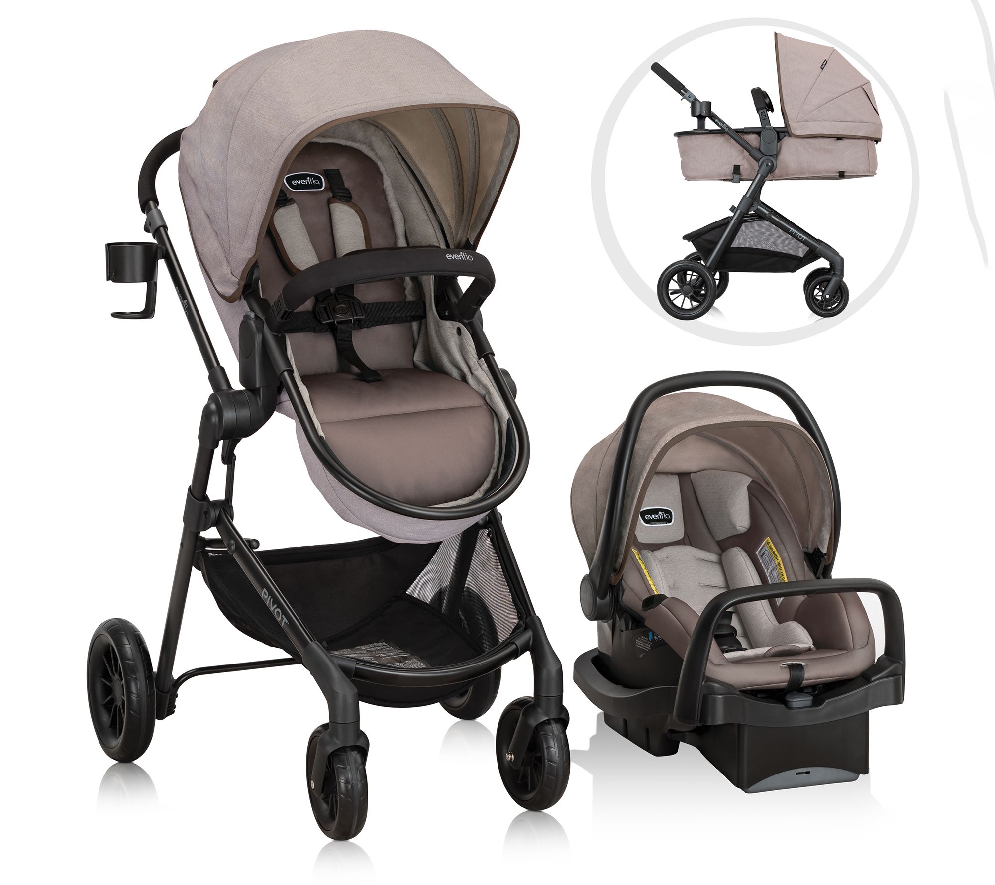 Evenflo Pivot Modular Travel System W/LiteMax Infant Car Seat