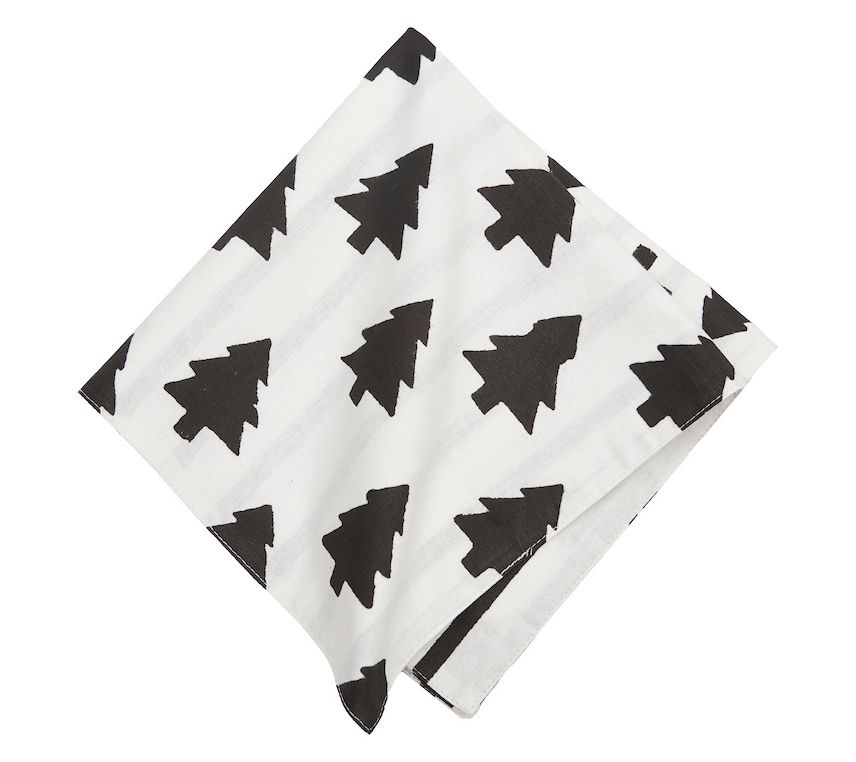Black and White Forest Napkin Set of 4 by Valerie