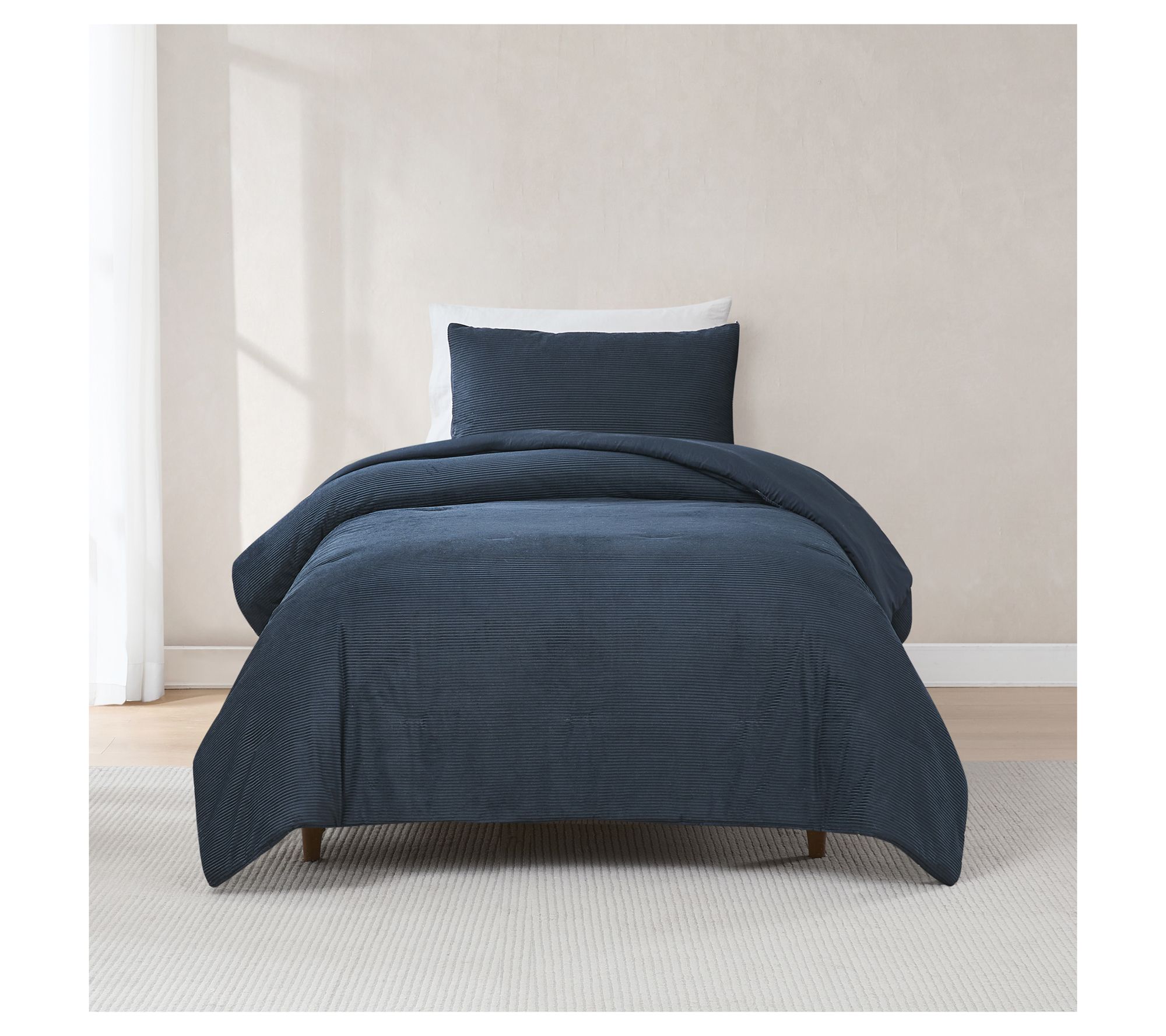 Lush Decor Arden Ribbed Corduroy Comforter SetTwin/Twin XL