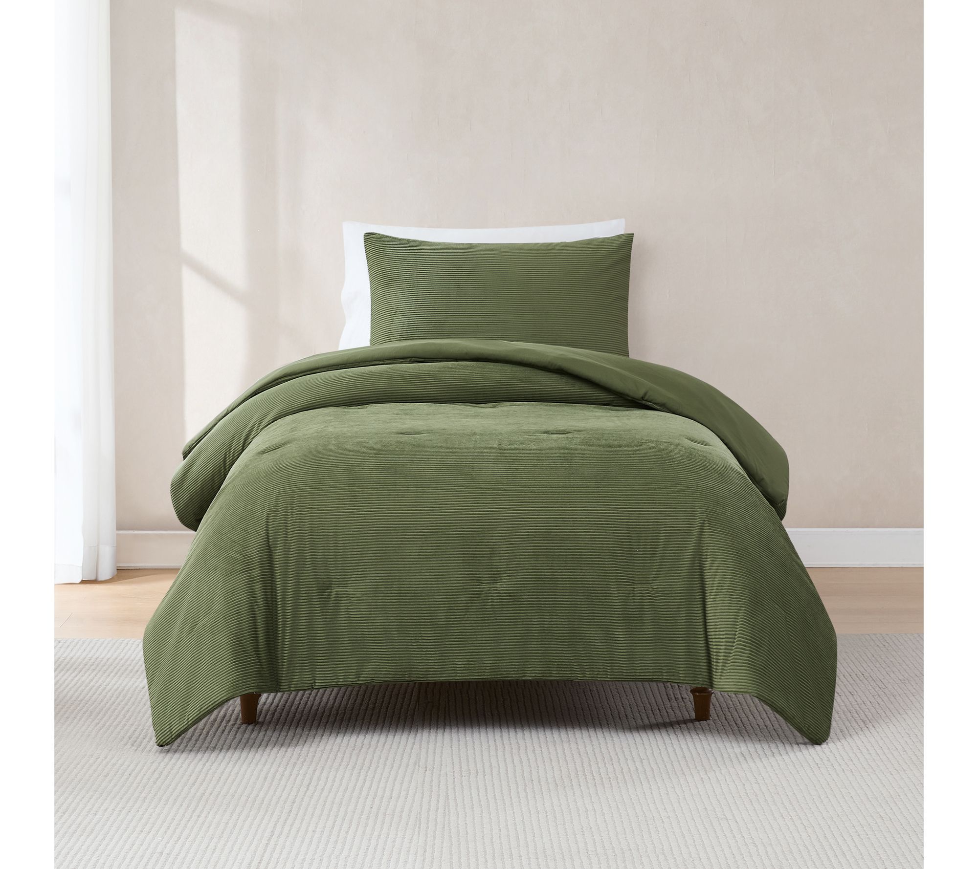 Lush Decor Arden Ribbed Corduroy Comforter SetTwin/Twin XL