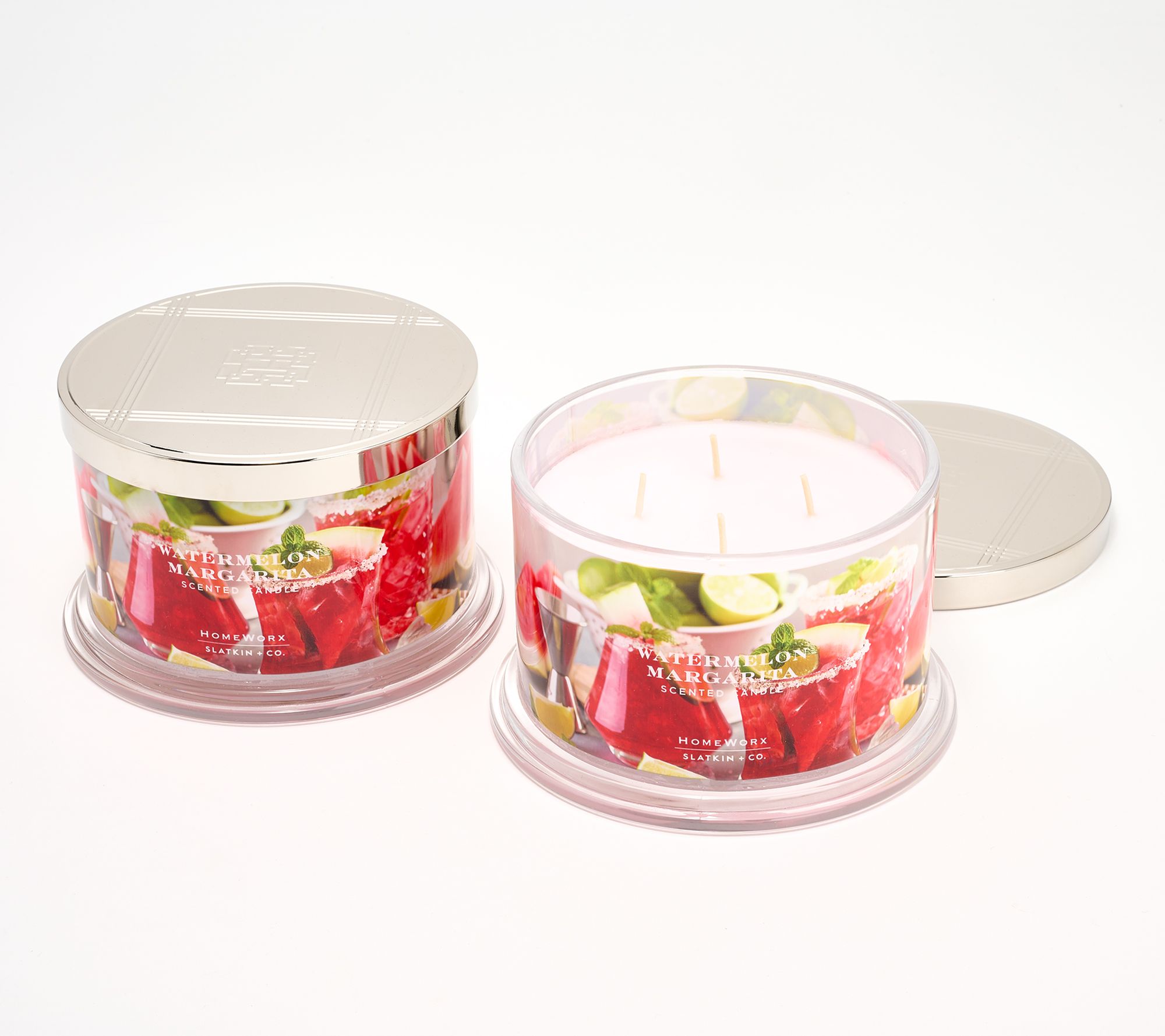 "As Is" HomeWorx by Slatkin + Co. S/2 18oz WtrMel Candles