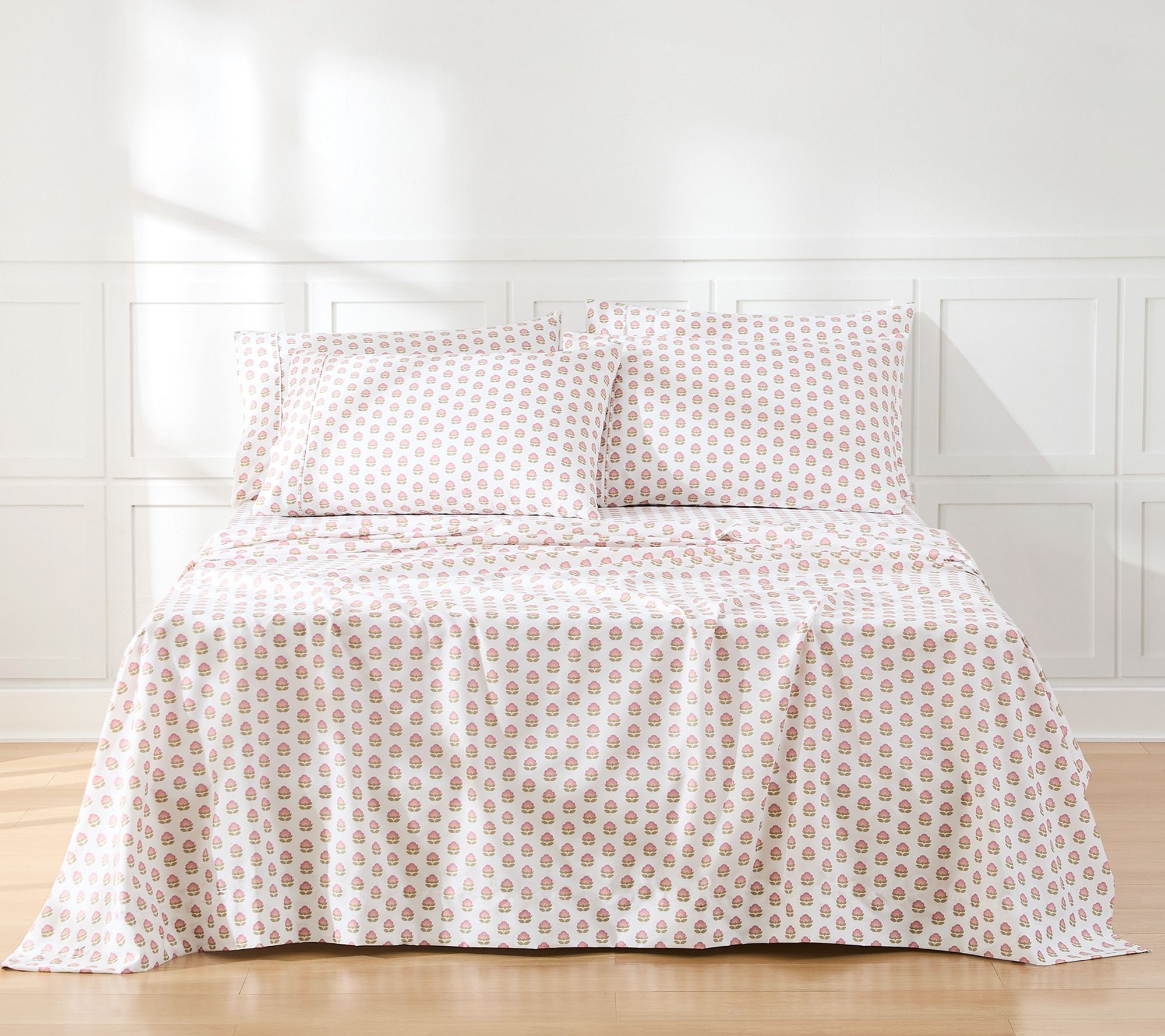 Lush Decor Prisha Floral Sheet Set Peach 6Pc Set Full