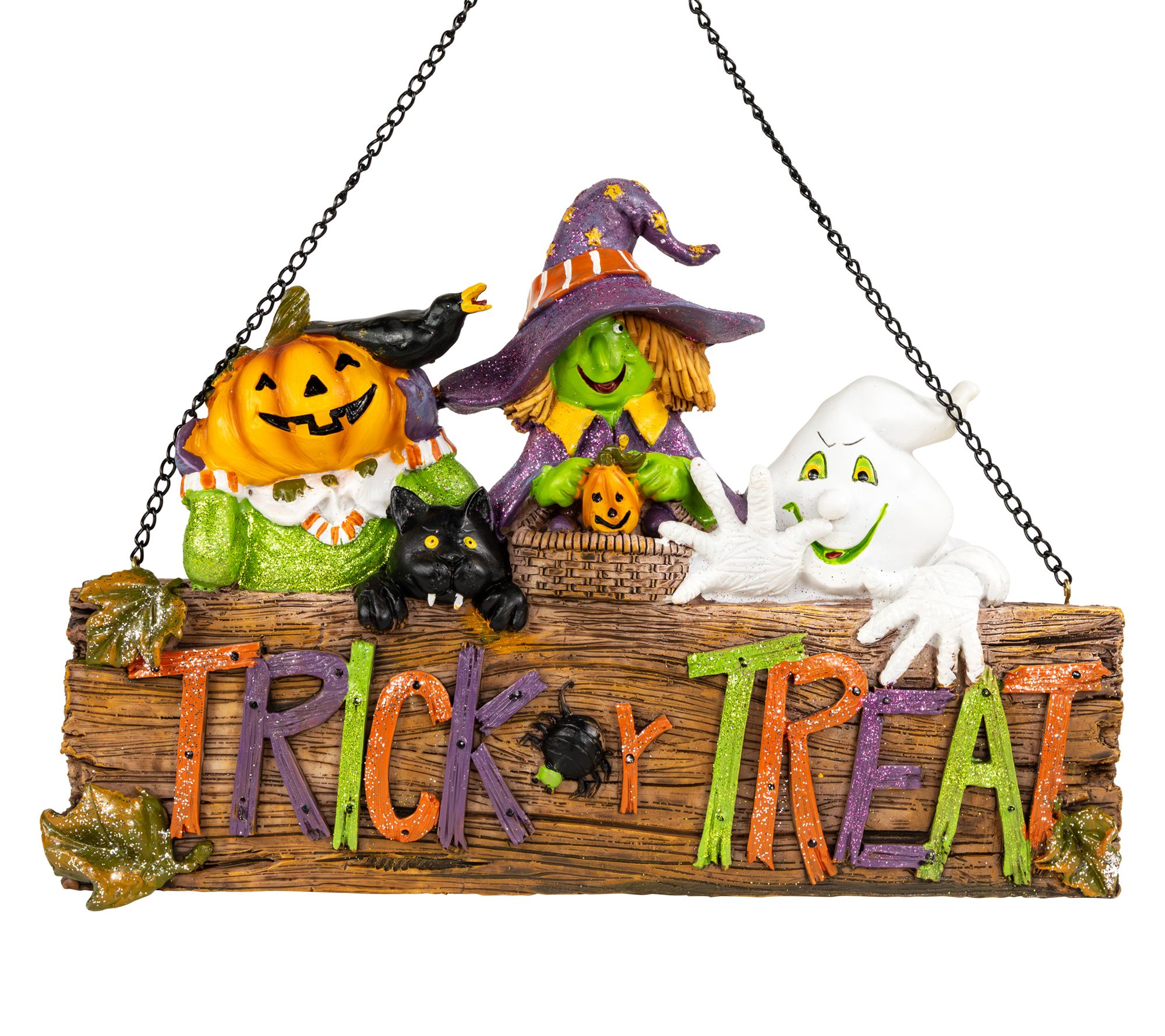 Northlight 13.5" Jack O' Lantern Ghost & WitchWall Sign