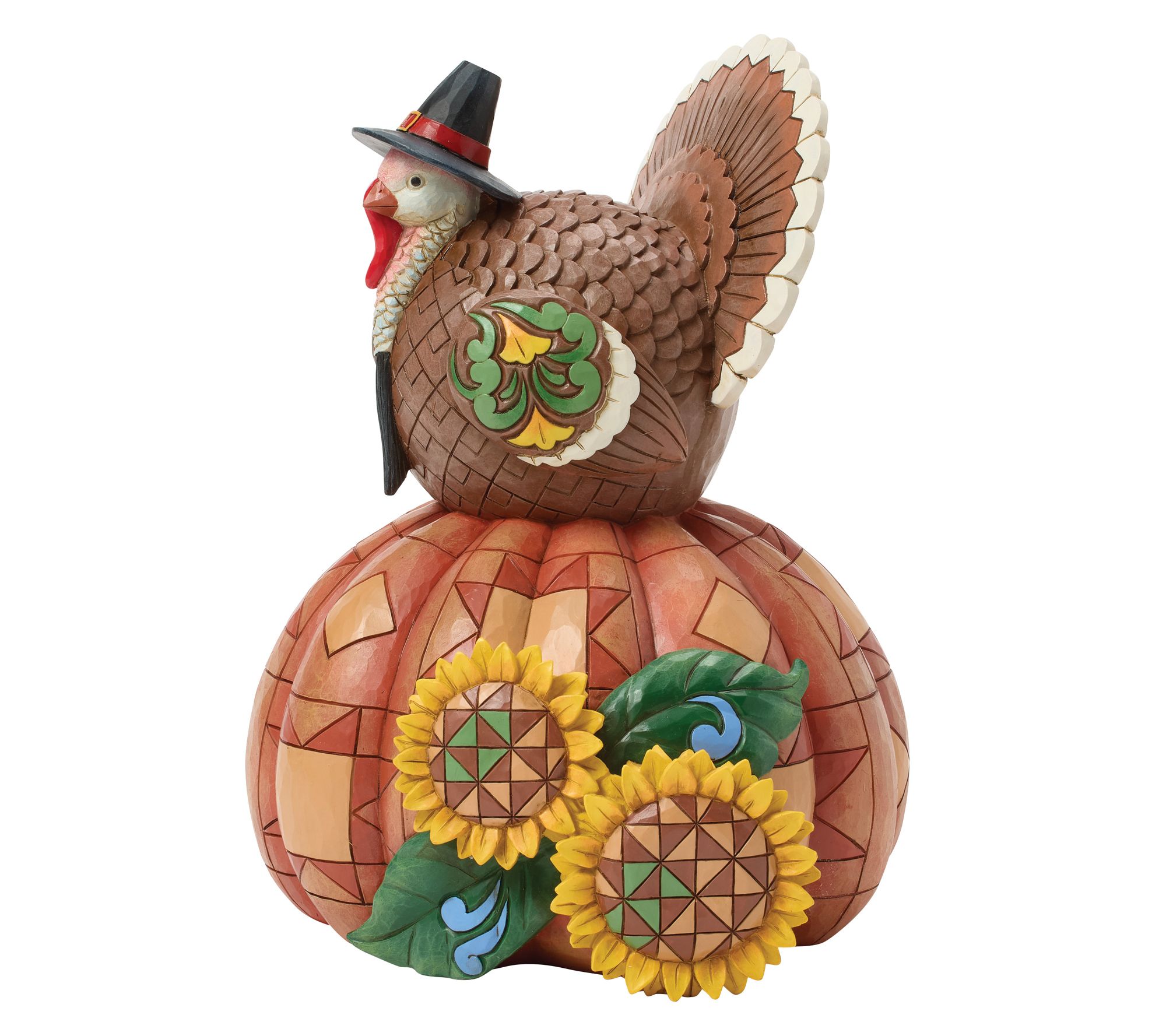 Jim Shore Heartwood Creek Turkey Pumpkin Sunflower Figurine