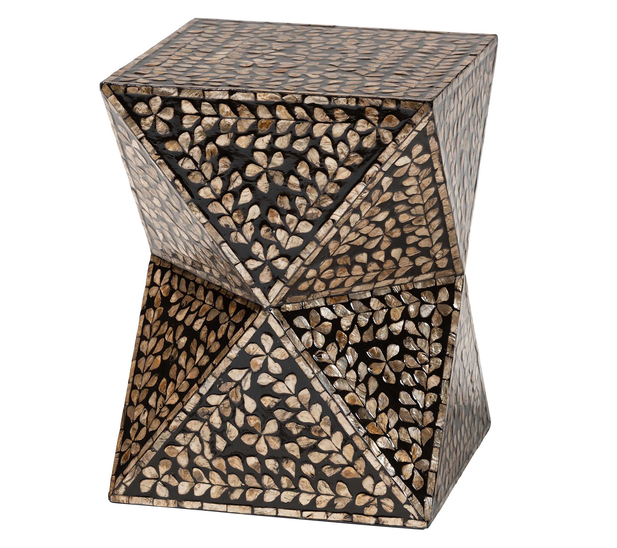 Baxton Studio Feronia Floral Mother of Pearl End Table