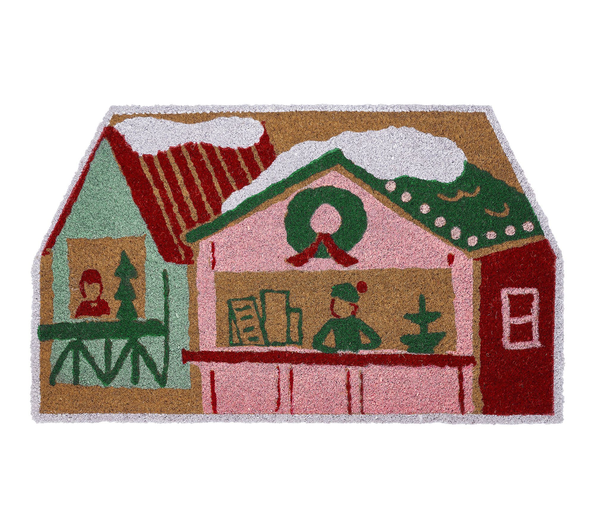 Hallmark Multi House Holiday Outdoor Coir Doormat, 18" x 30"