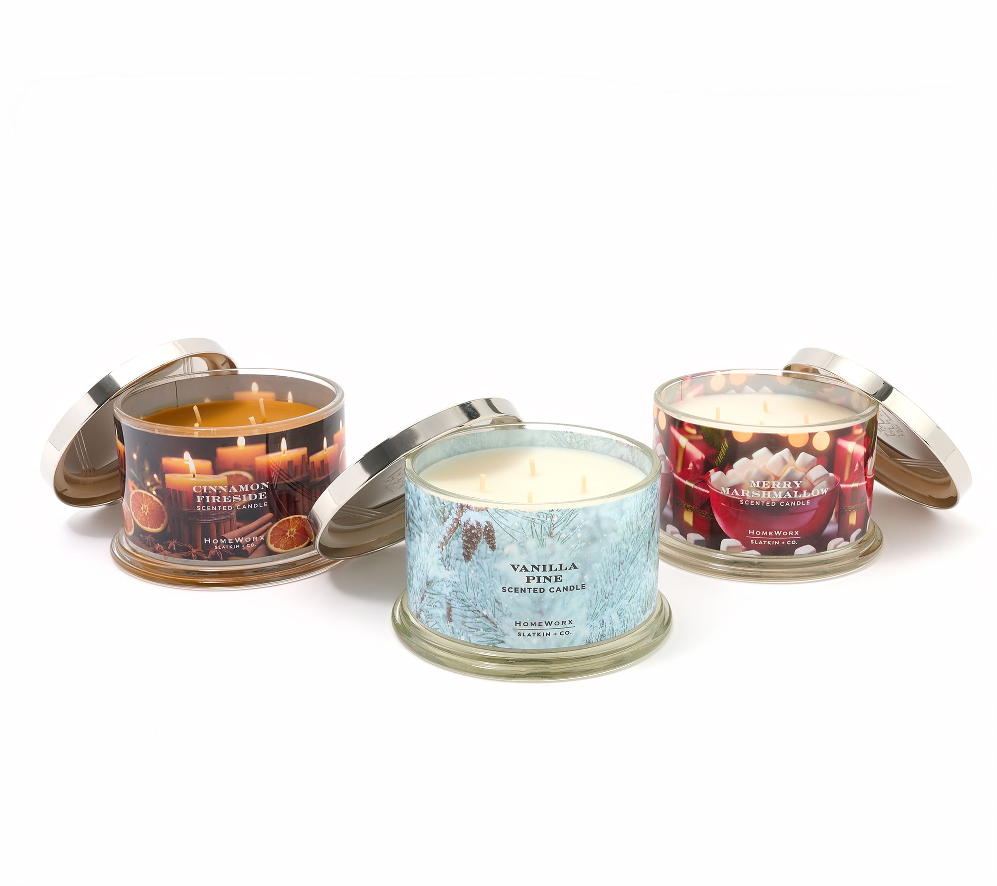 HomeWorx by Slatkin + Co. S/3 18oz Toasted Evening Candles