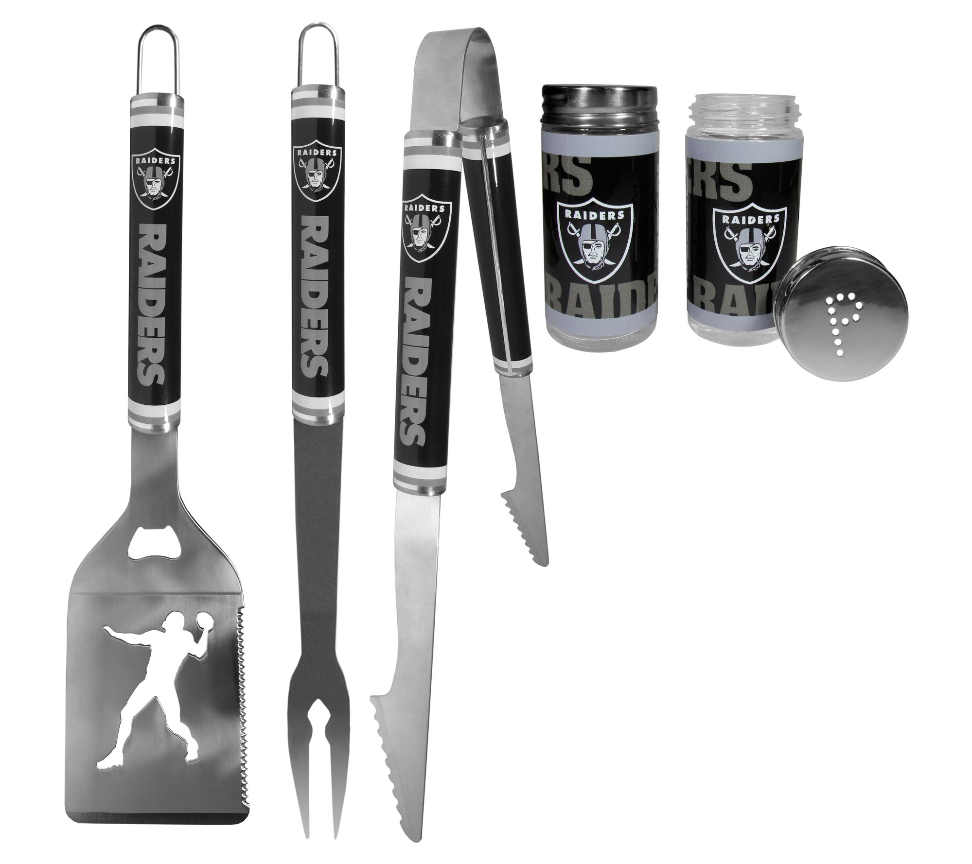 Siskiyou Sports NFL 3 Piece Steel Logo BBQ Tool s with Shakers