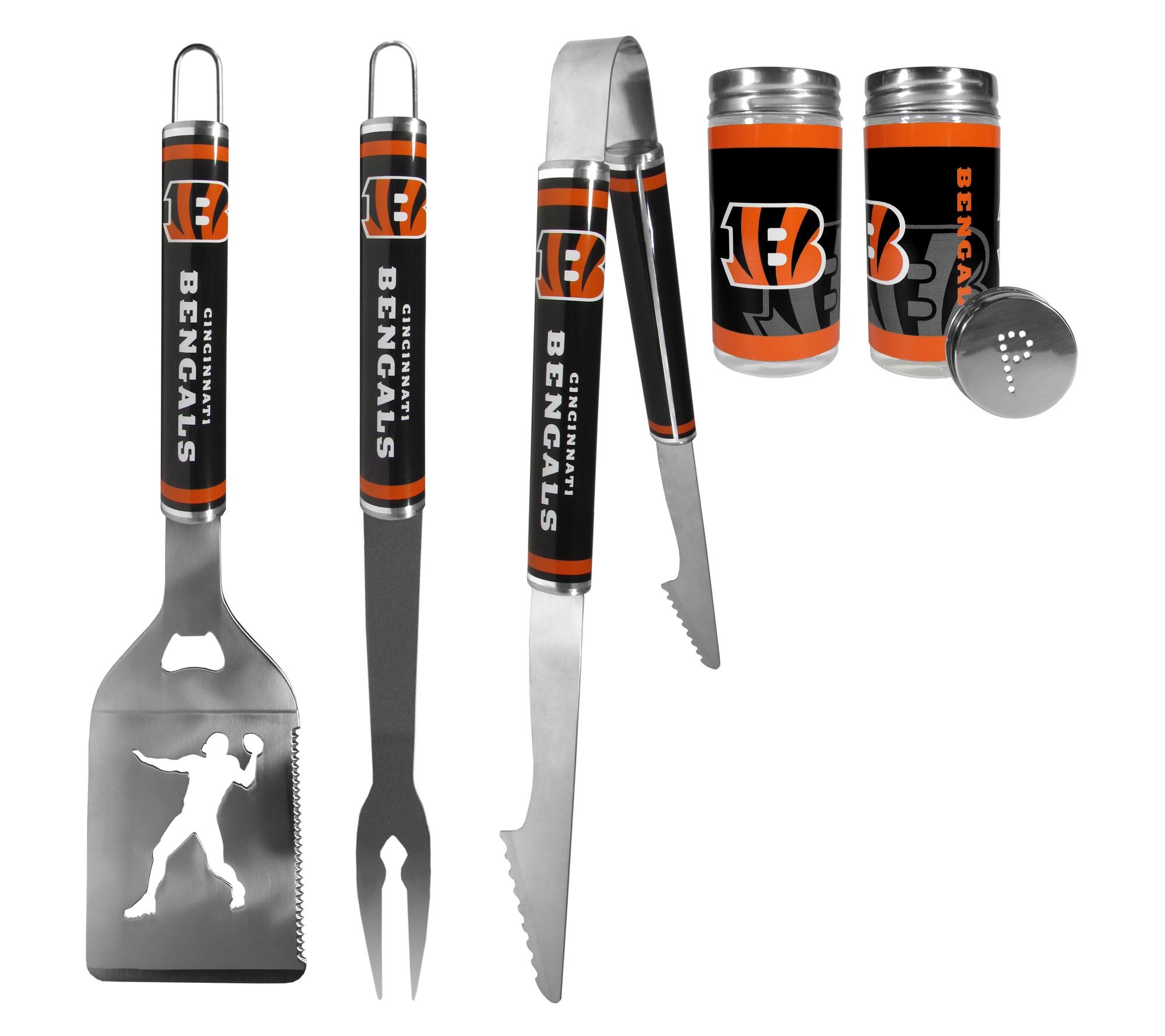 Siskiyou Sports NFL 3 Piece Steel Logo BBQ Tool s with Shakers